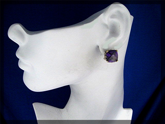 Amethyst Sterling Silver French Back Pierced Earrings