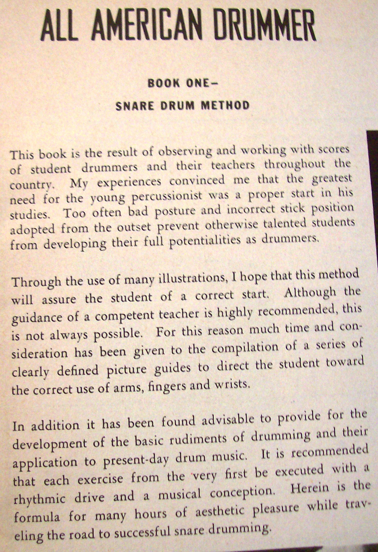 Sheet Music For 1950 All American Drummer - Book One