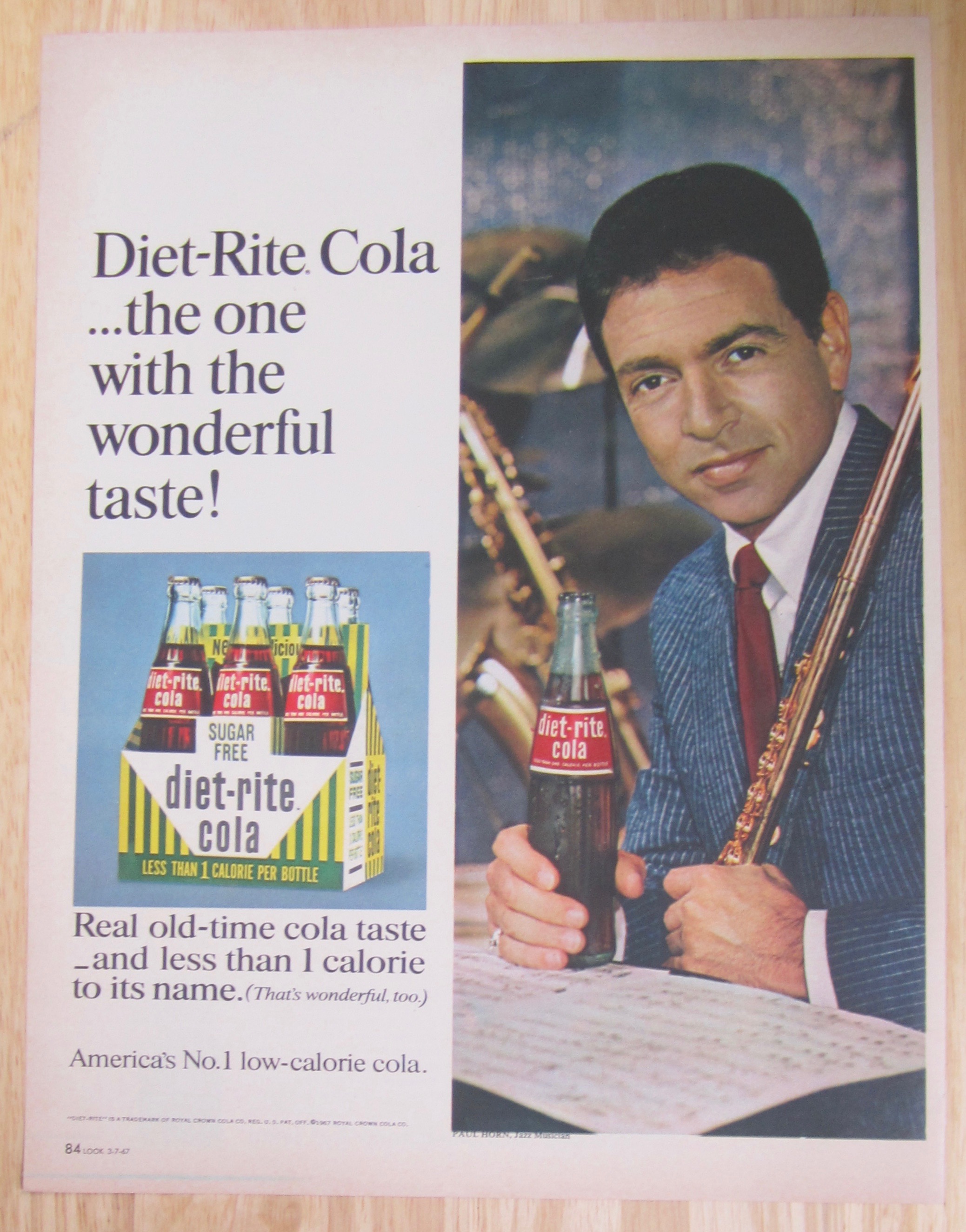 1967 Diet Rite Cola with Jazz Musician Paul Horn