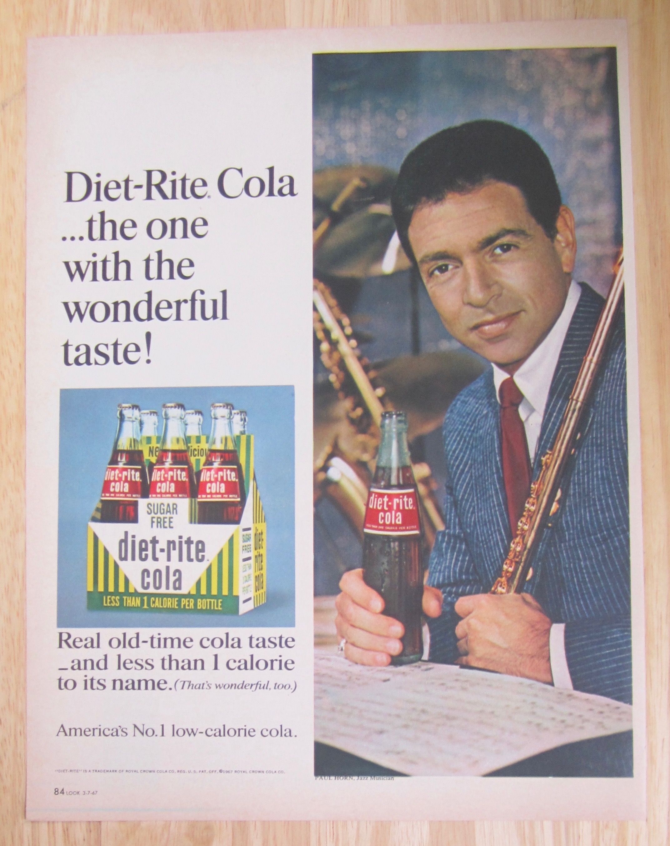 1967 Diet Rite Cola with Jazz Musician Paul Horn