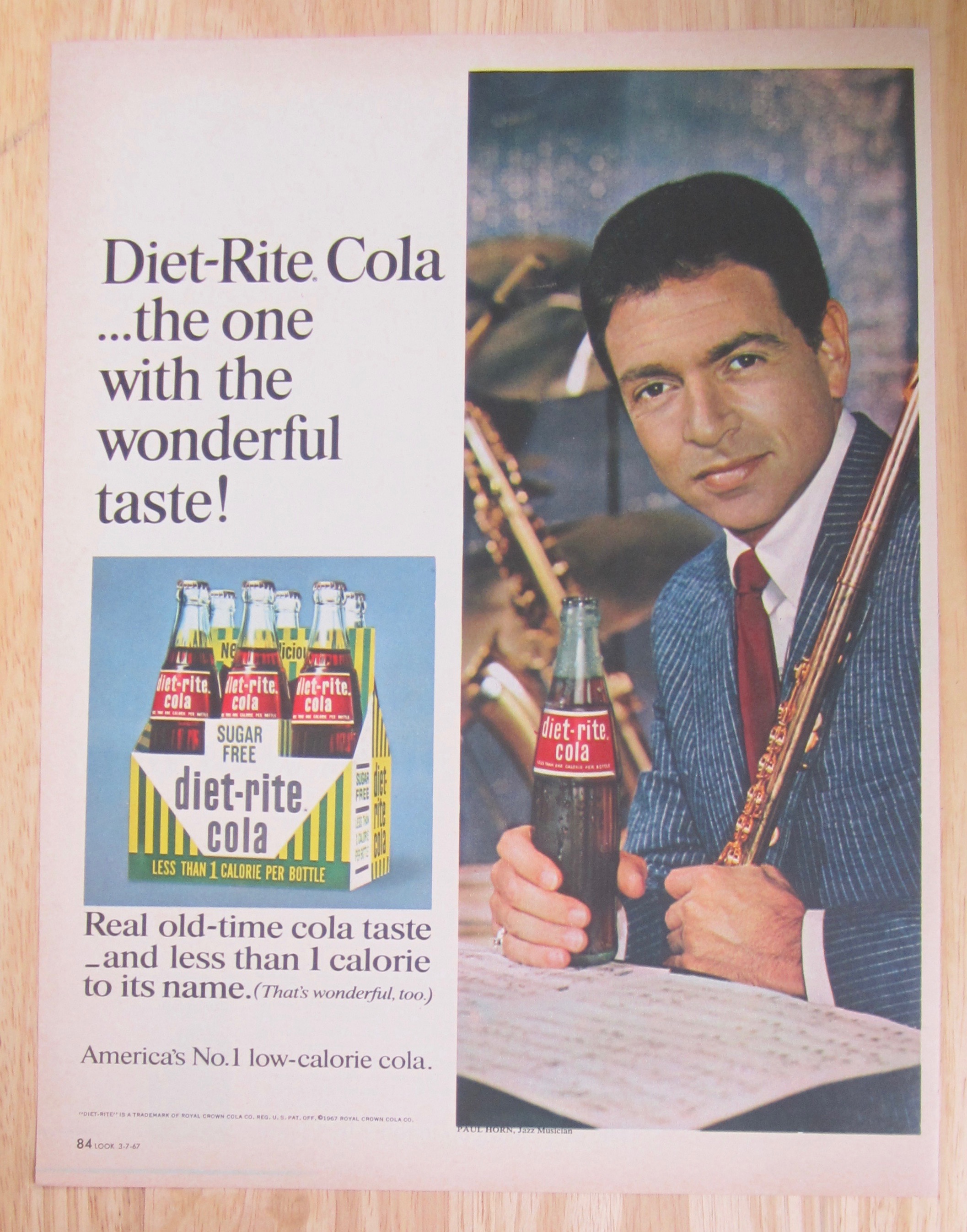 1967 Diet Rite Cola with Jazz Musician Paul Horn