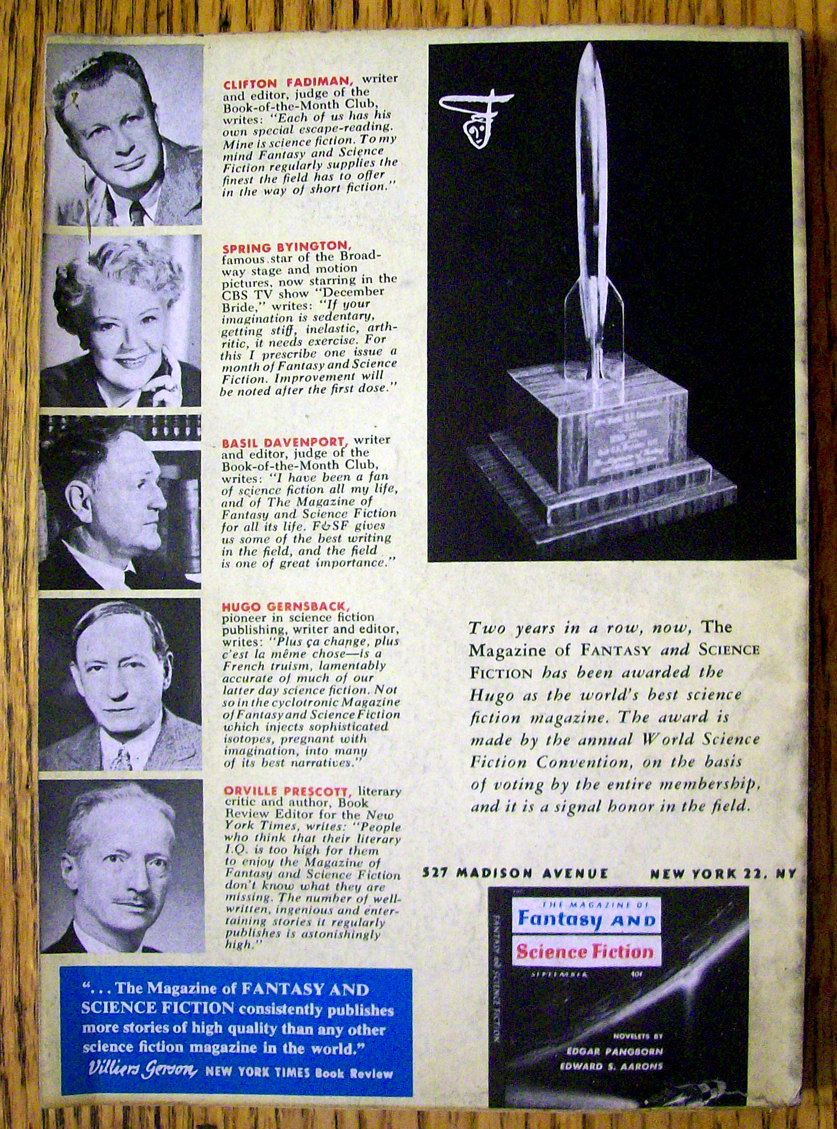 Fantasy and Science Fiction Magazine June 1960