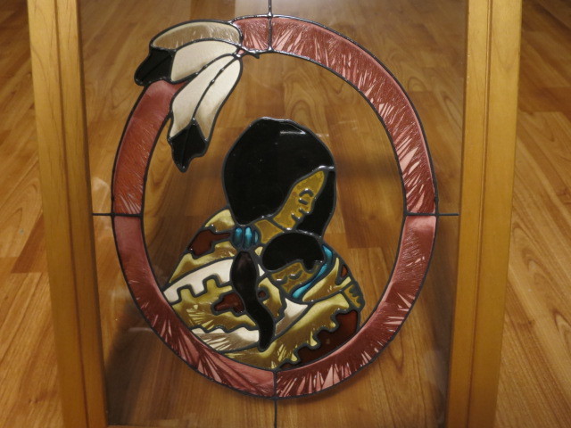 Framed Painted on Glass Indian Papoose Open Windows Studio