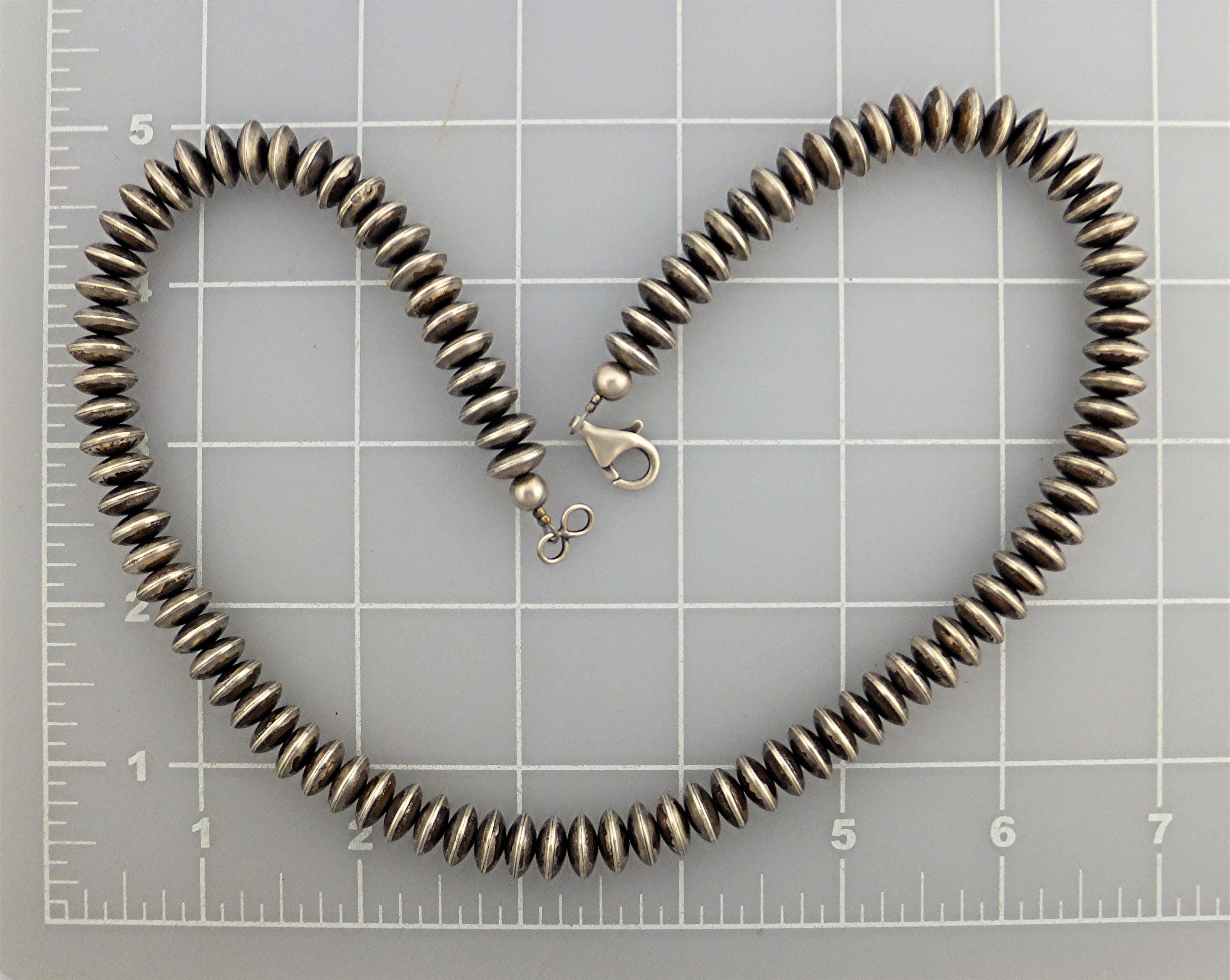 Navajo Pearls Sterling Silver Hand Made  Necklace