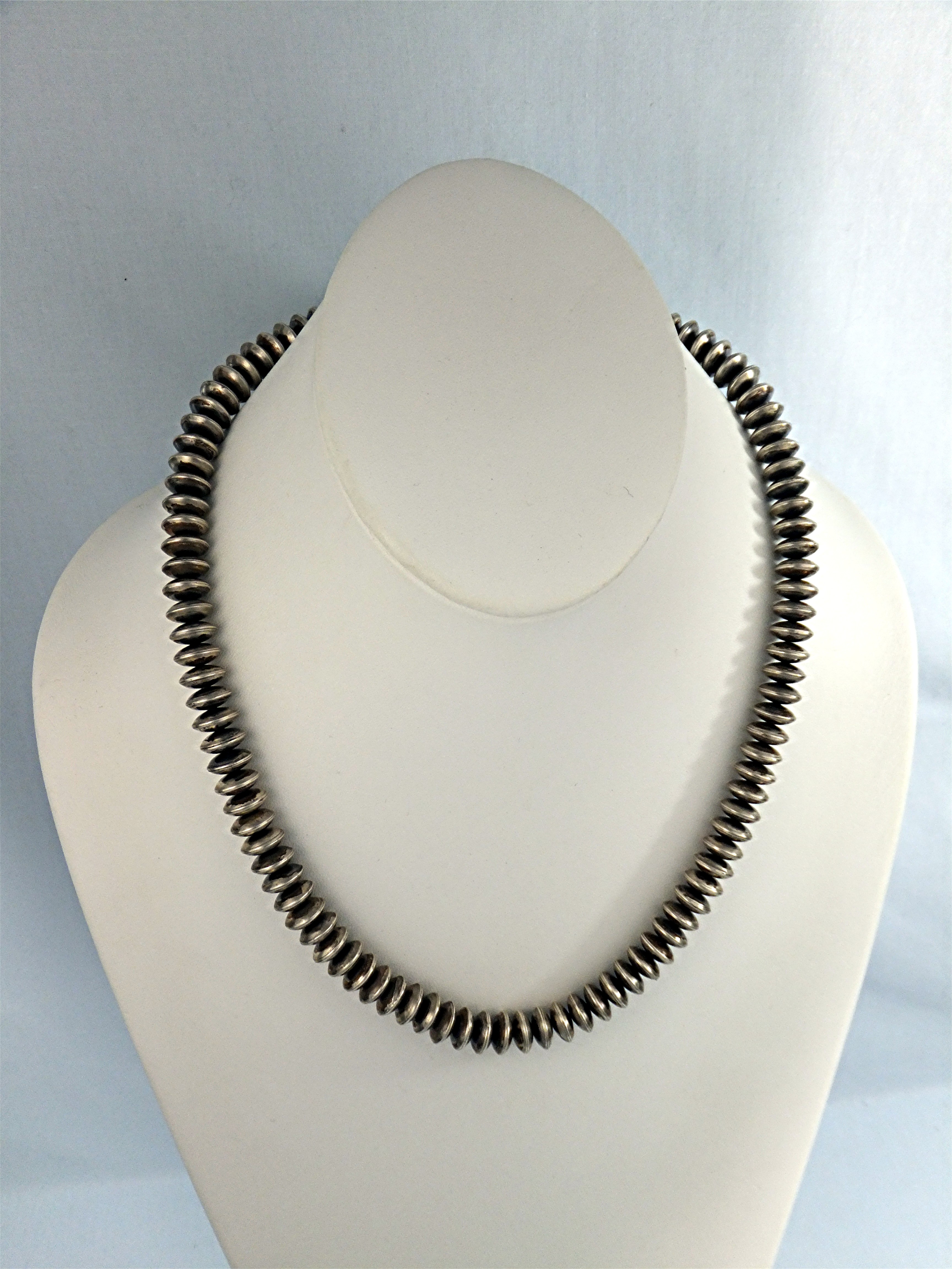 Navajo Pearls Sterling Silver Hand Made  Necklace