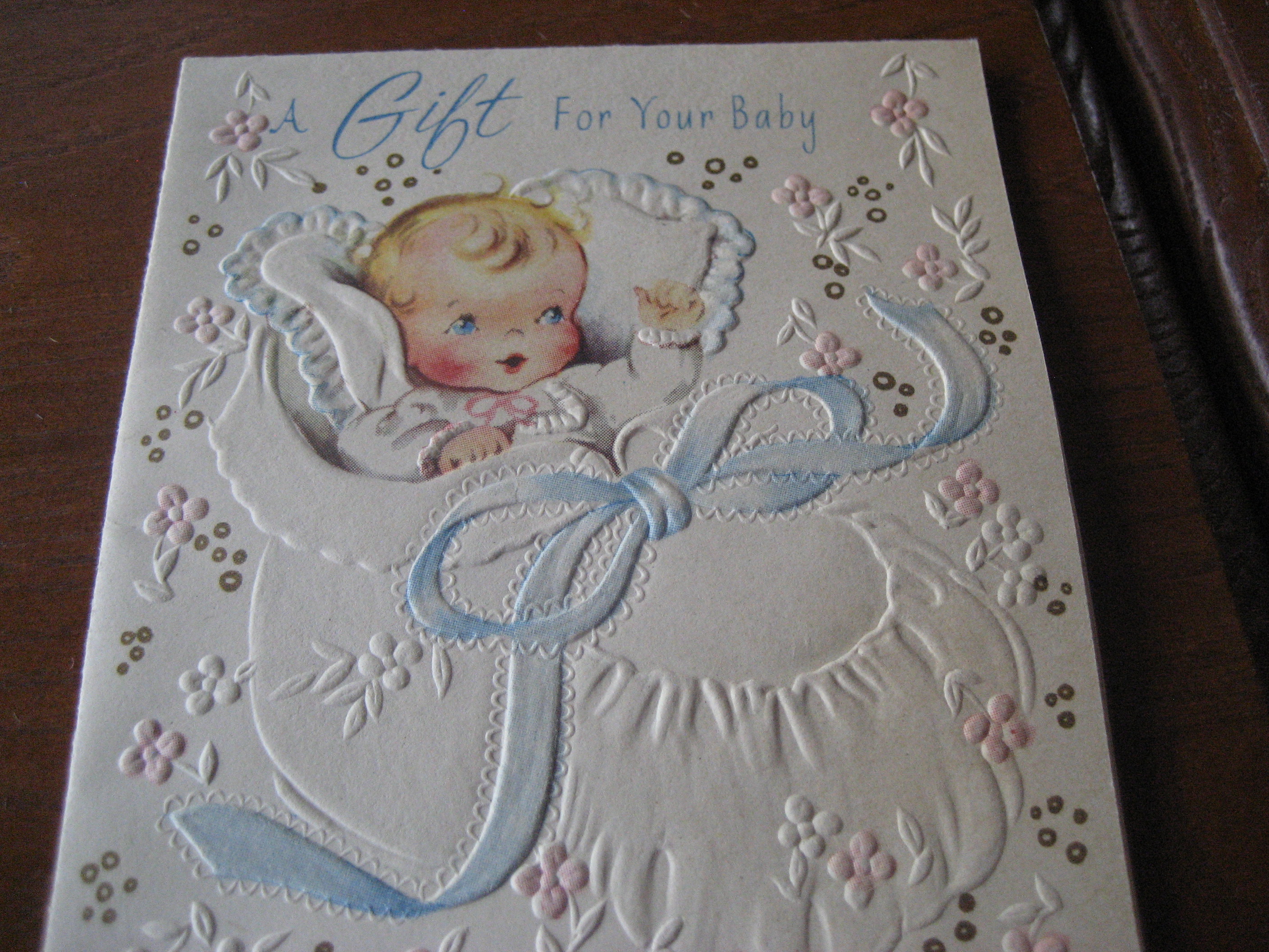 Five 1951 Baby Gift Cards