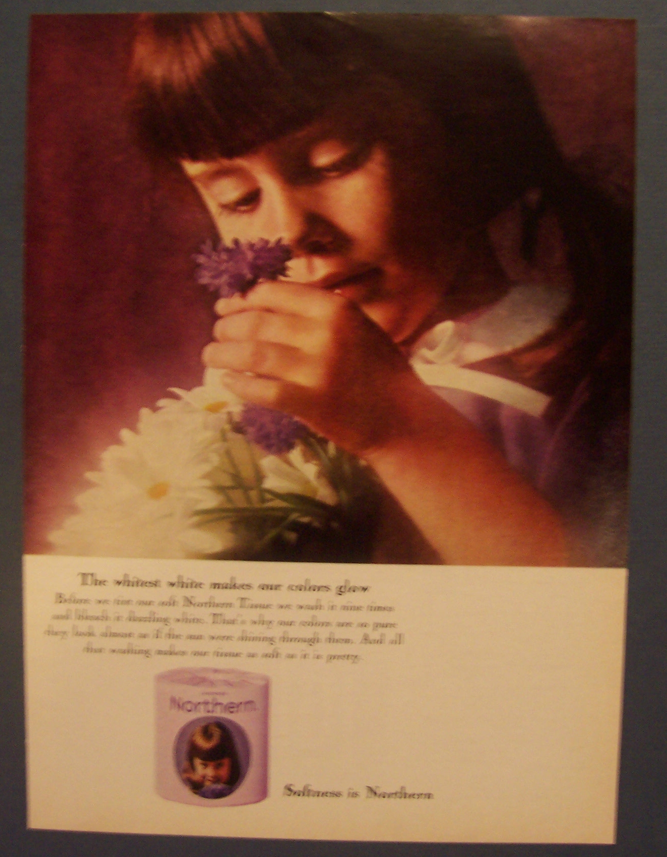 1964 Northern Tissue with a Little Girl Holding Flowers
