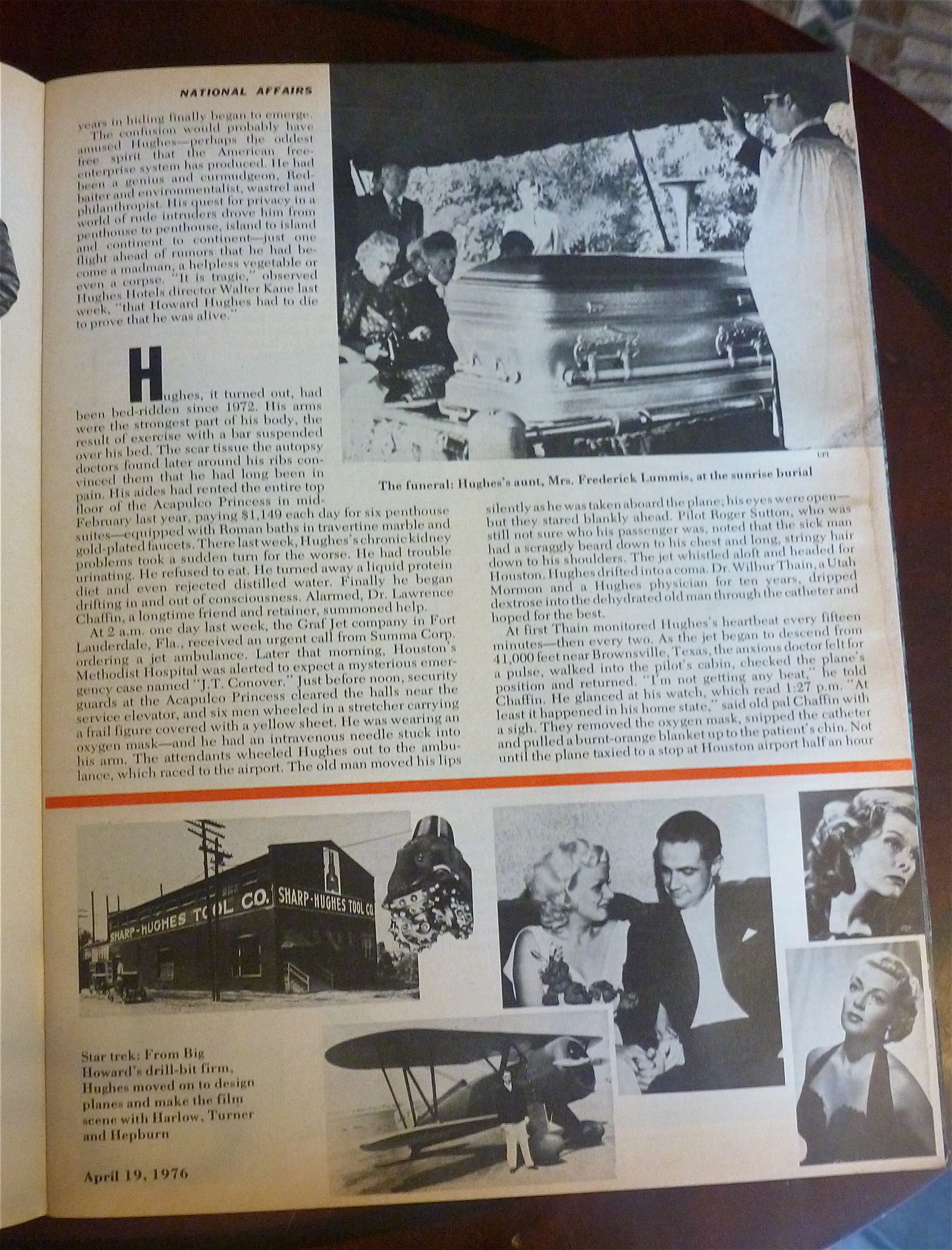 Newsweek Magazine-April 19, 1976-Howard Hughes