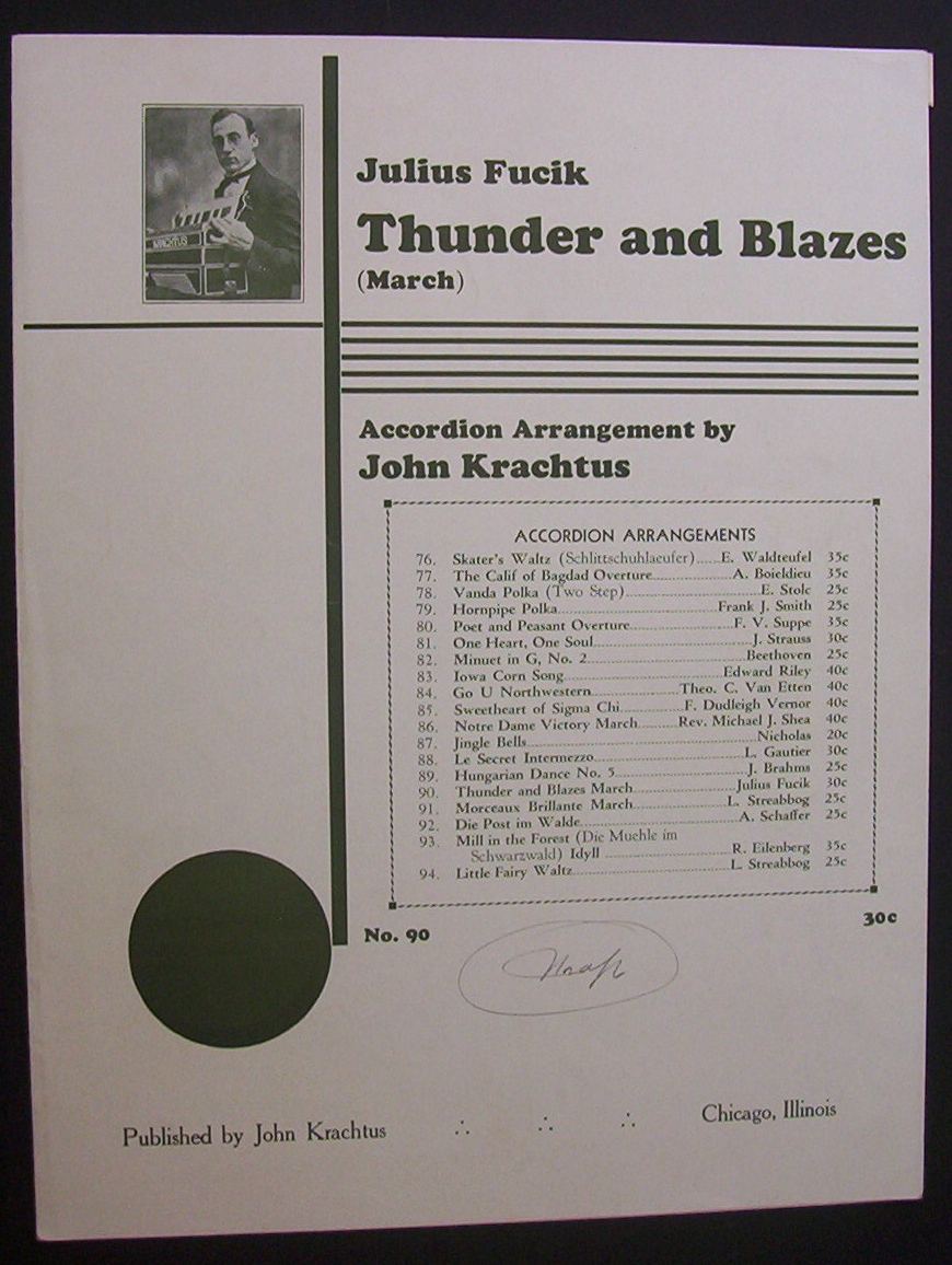 Sheet Music For 1935 Thunder And Blazes (March)