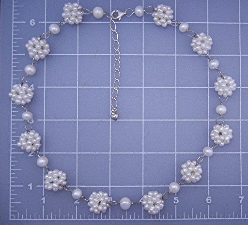 Freshwater Pearls Clusters Sterling Silver Necklace