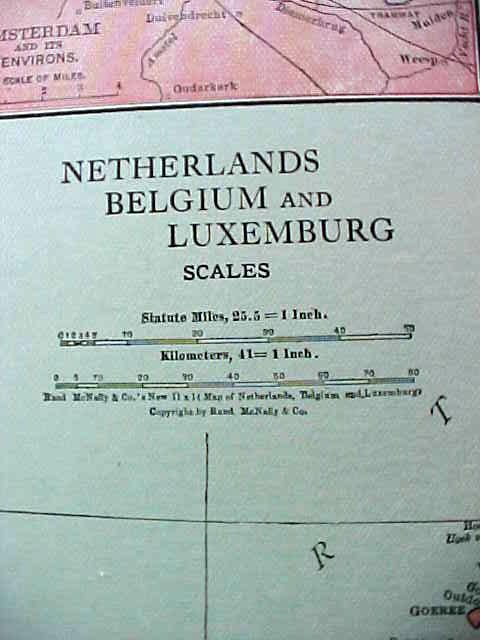 Antique Map France Belgium Netherlands 1916