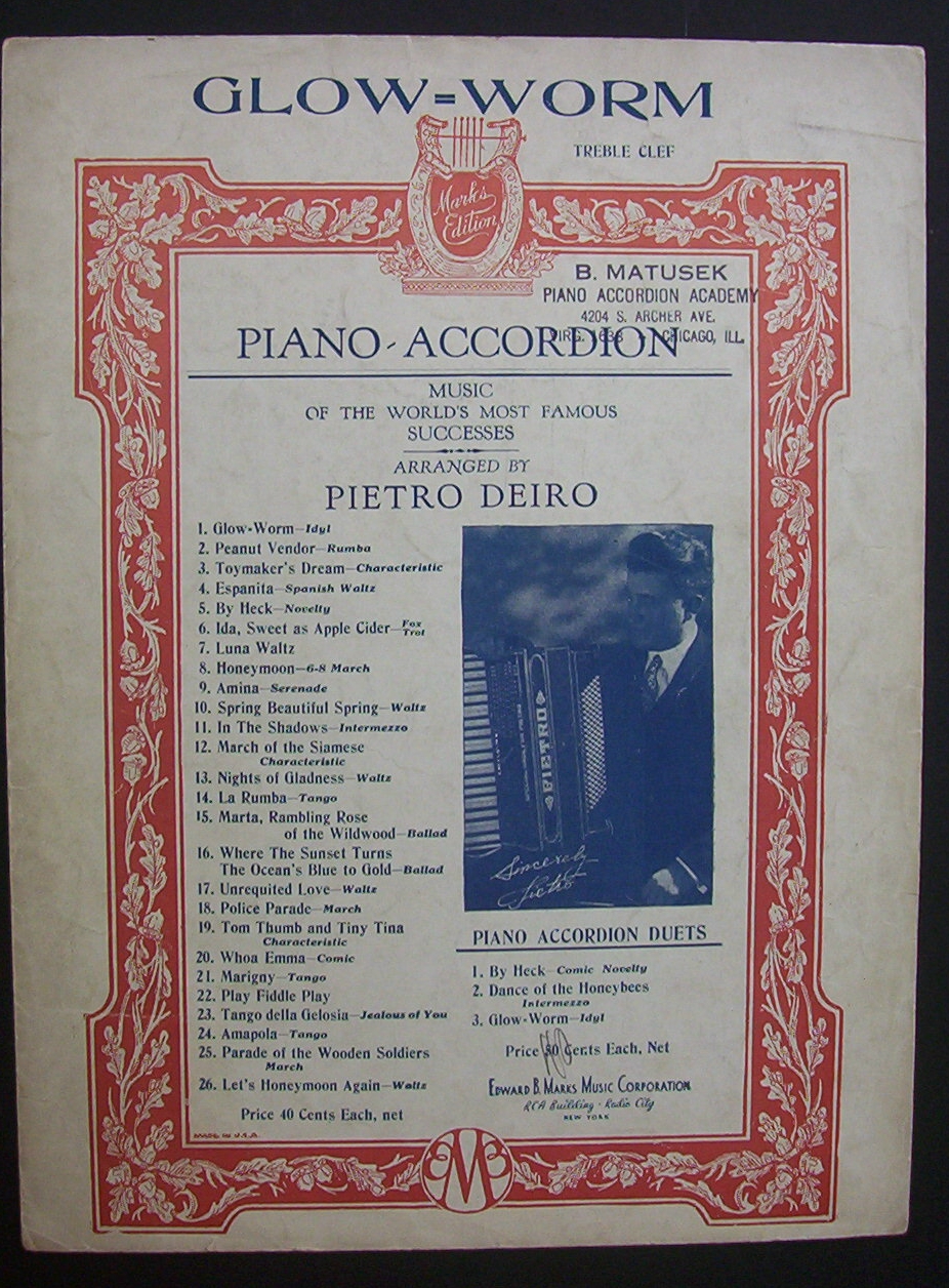 Sheet Music For 1932 Glow - Worm