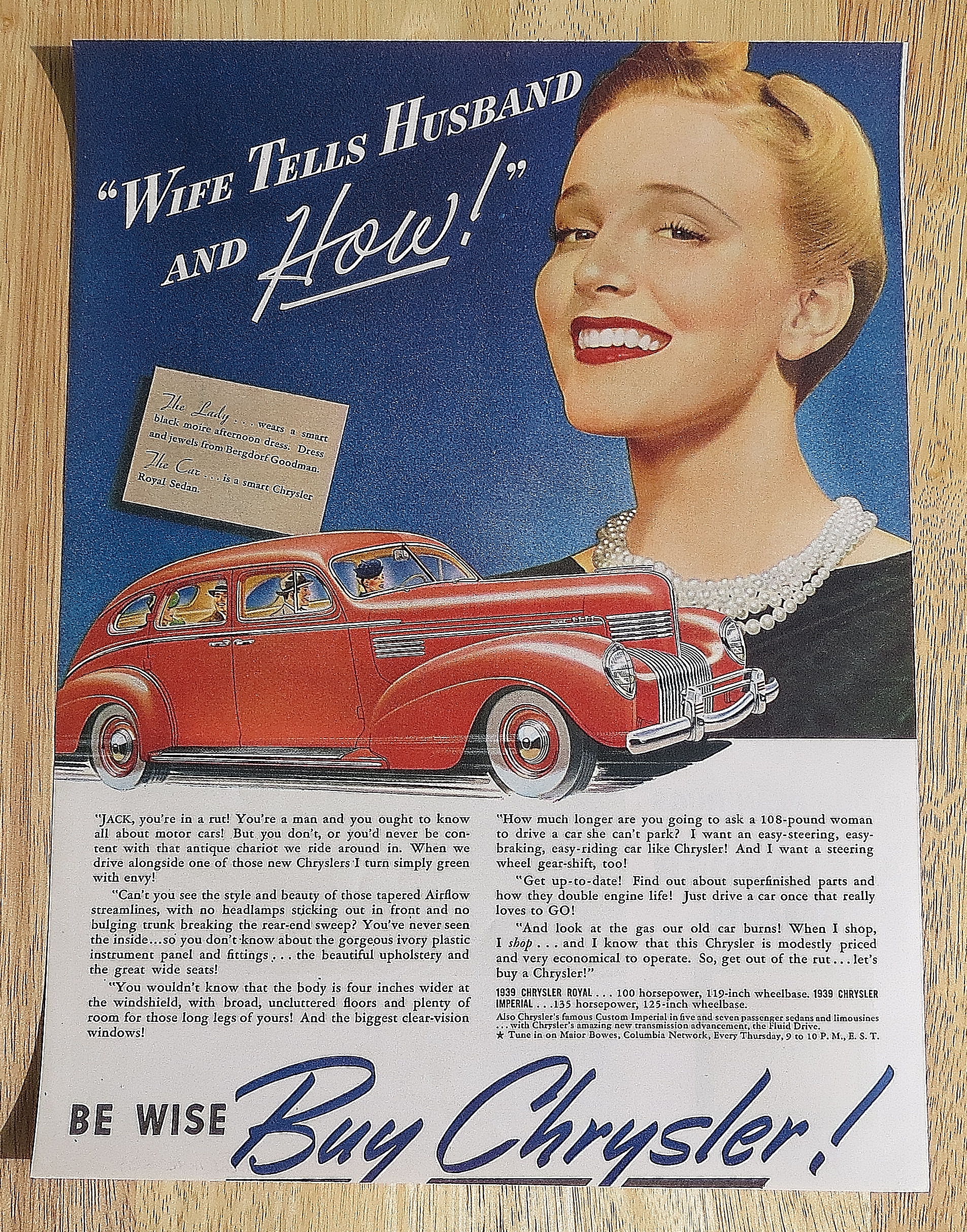 1939 Chrysler With The Royal Sedan