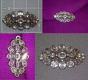 Paste Crystals Brooch Pin Vintage