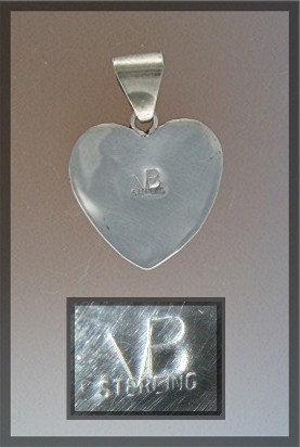 VIRGINIA BURNHAM Sterling Silver Tigerseye Heart Pendan