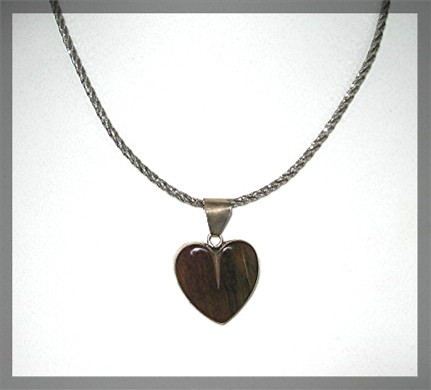 VIRGINIA BURNHAM Sterling Silver Tigerseye Heart Pendan
