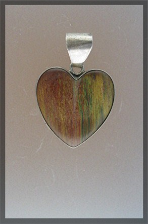 VIRGINIA BURNHAM Sterling Silver Tigerseye Heart Pendan