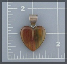 VIRGINIA BURNHAM Sterling Silver Tigerseye Heart Pendan