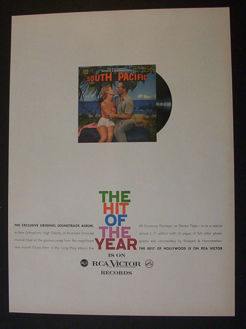 Vintage Ad: 1958 RCA Victor Record of South Pacific