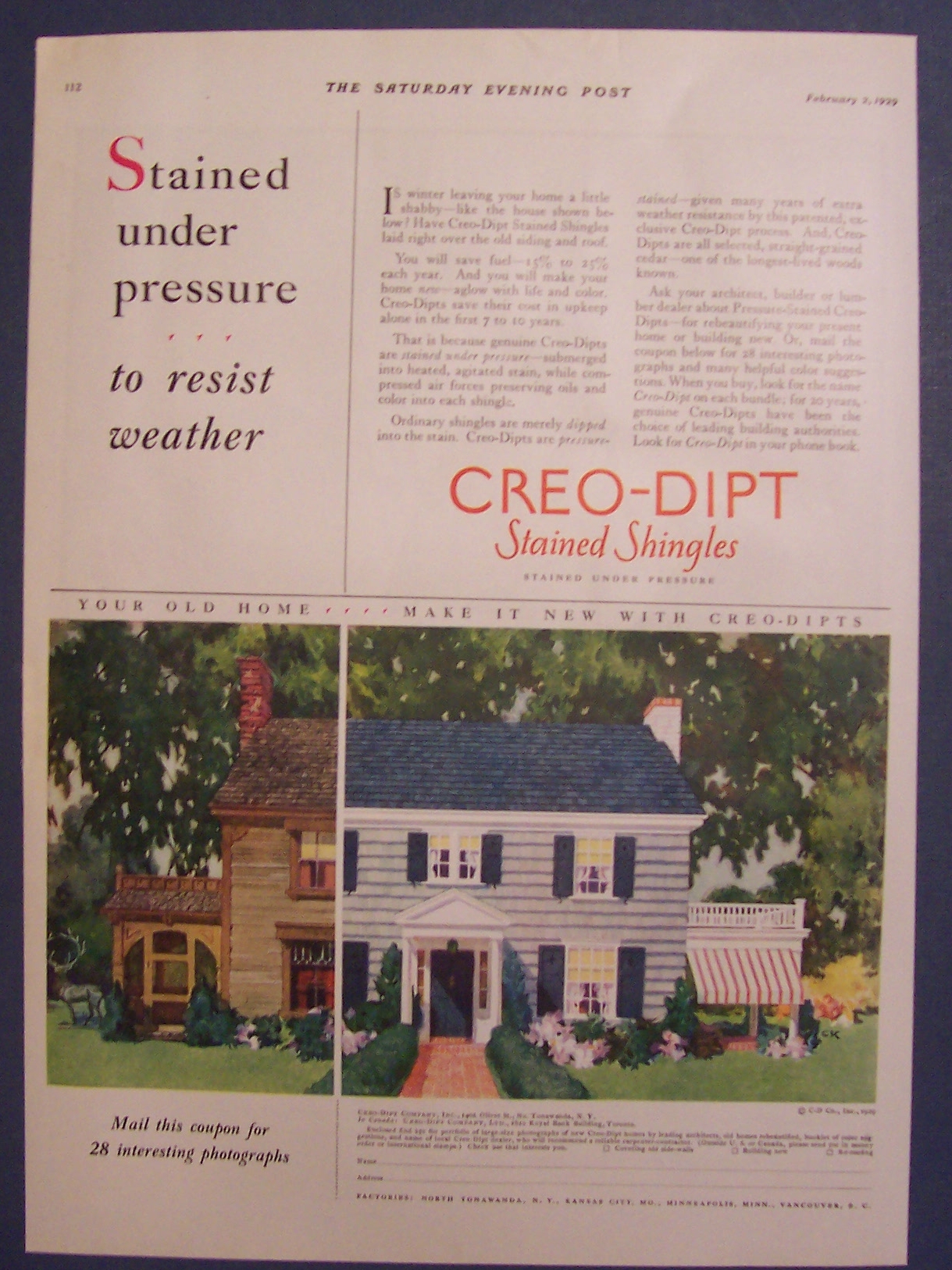 1929  Creo - Dipt  Stained  Shingles