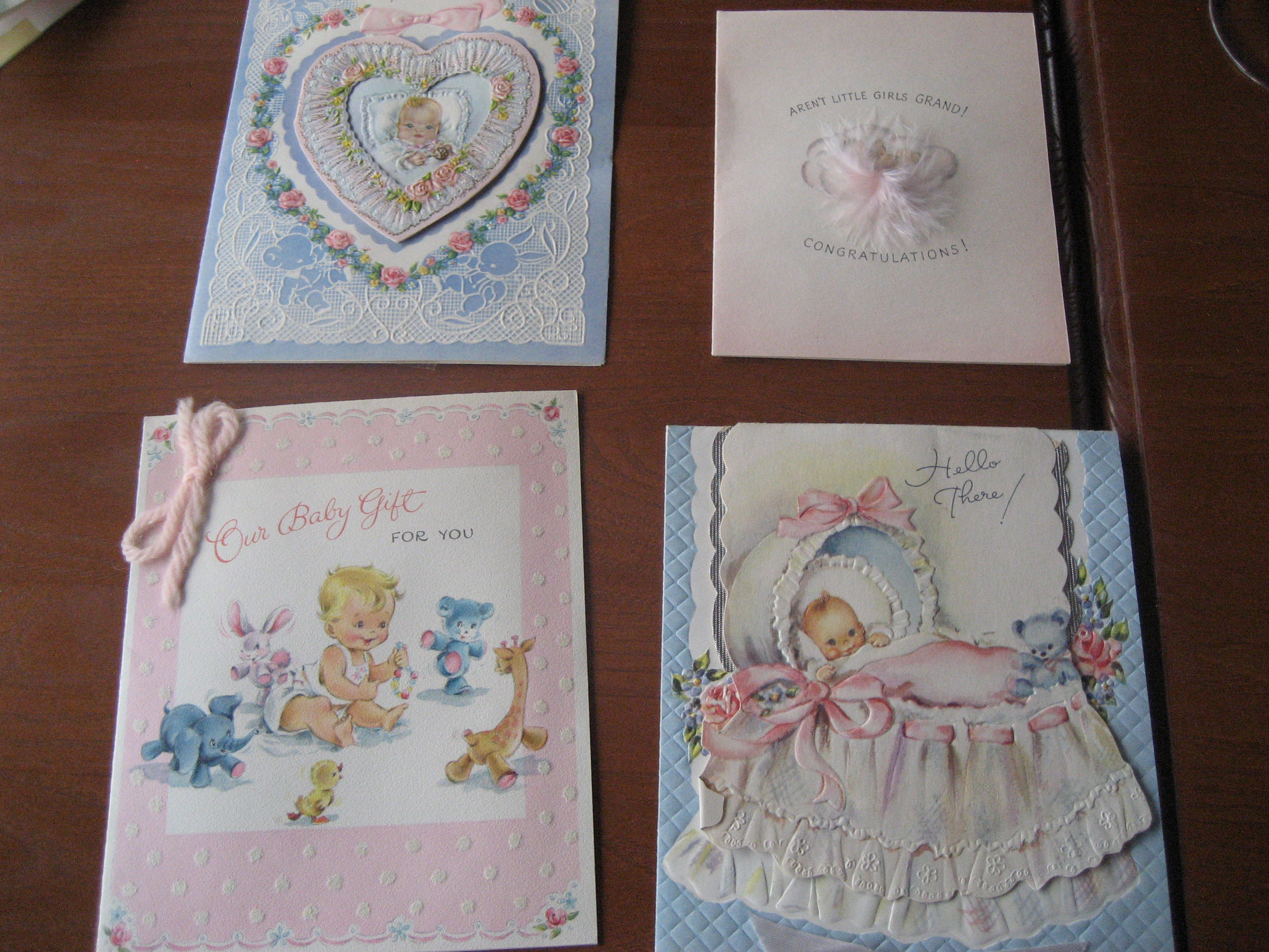 Four 1951 New Born Cards