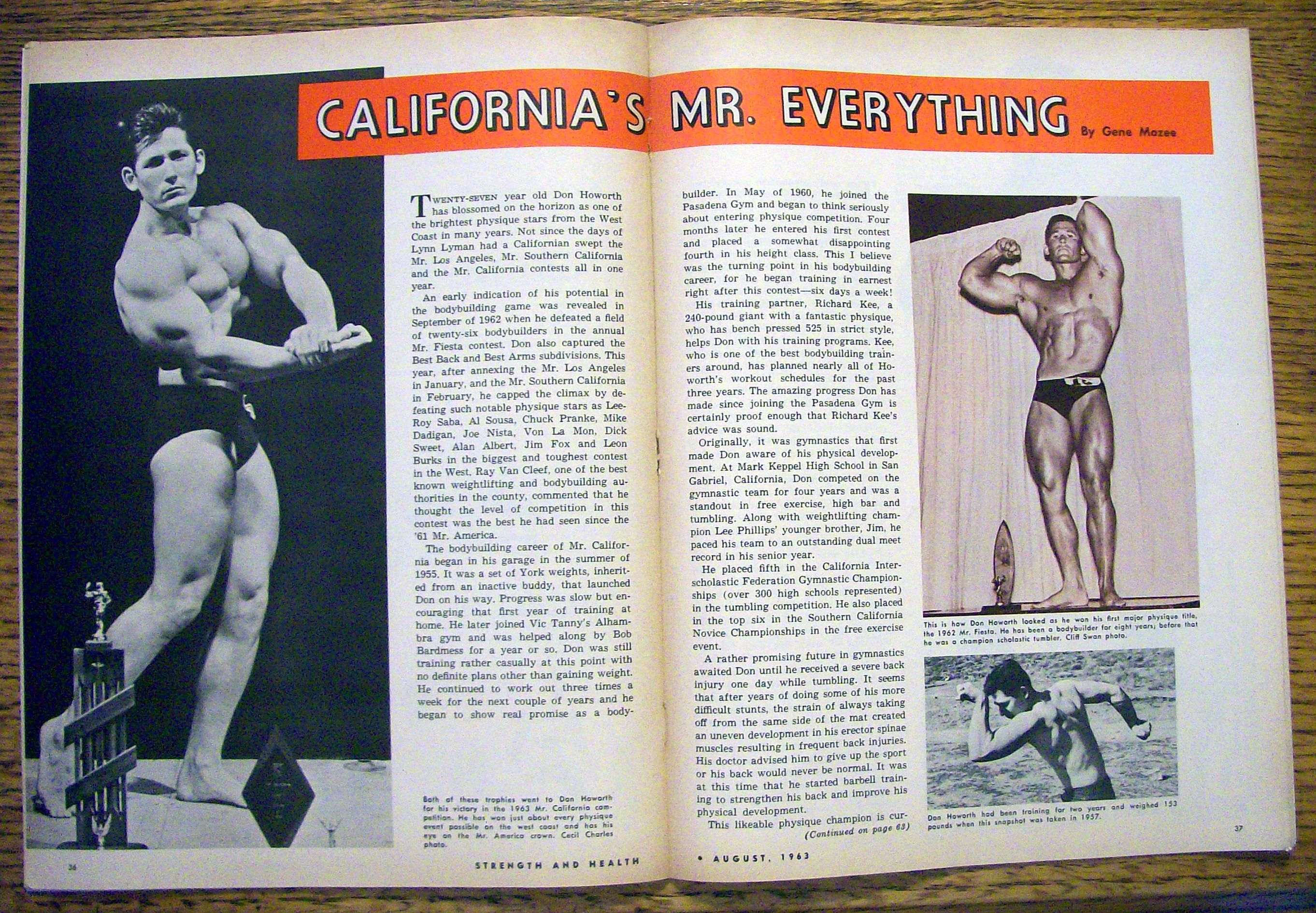 Strength & Health Magazine-August 1963-Don Howorth