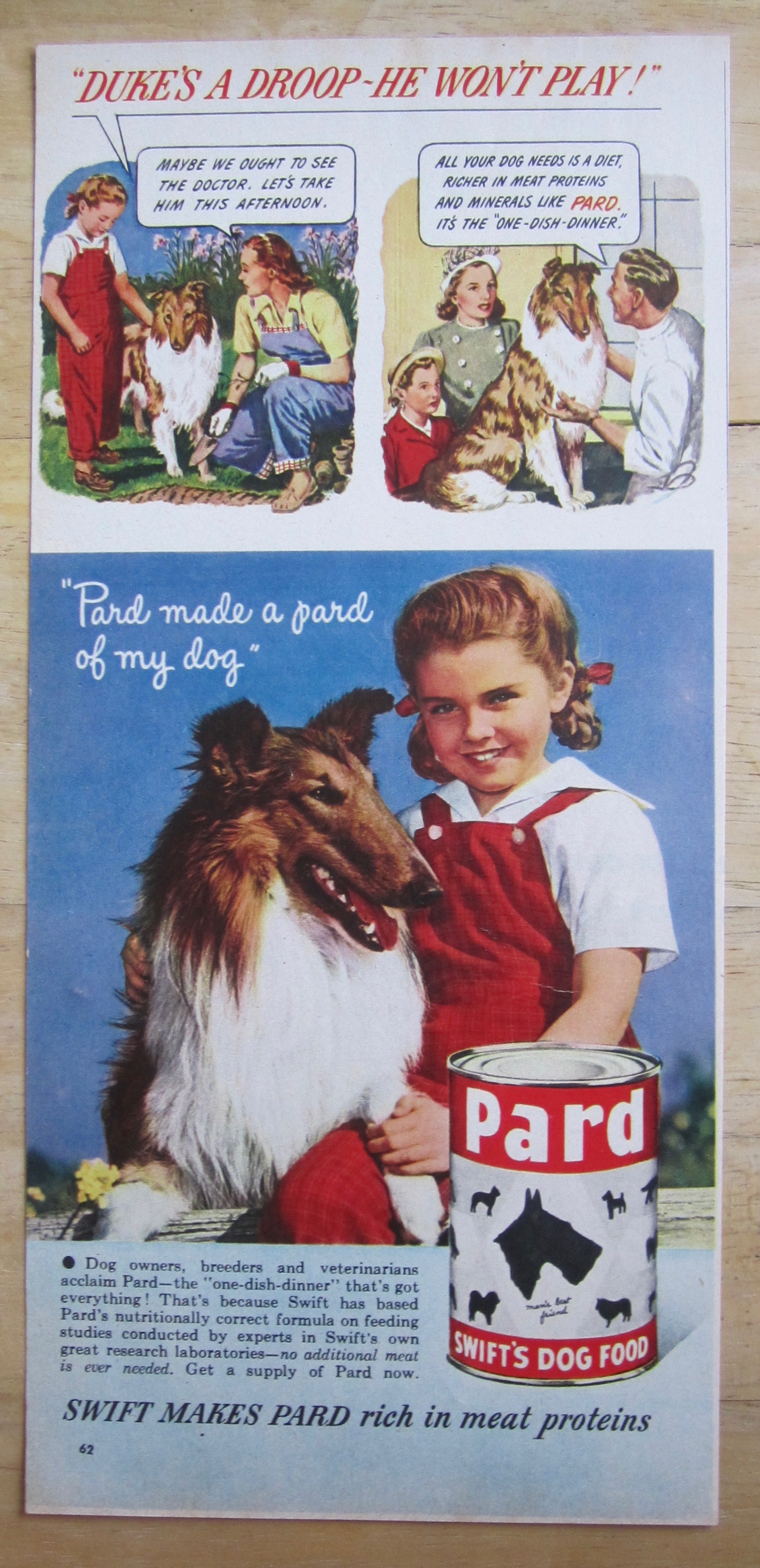 1948 Pard Dog Food with Little Girl & Her Dog