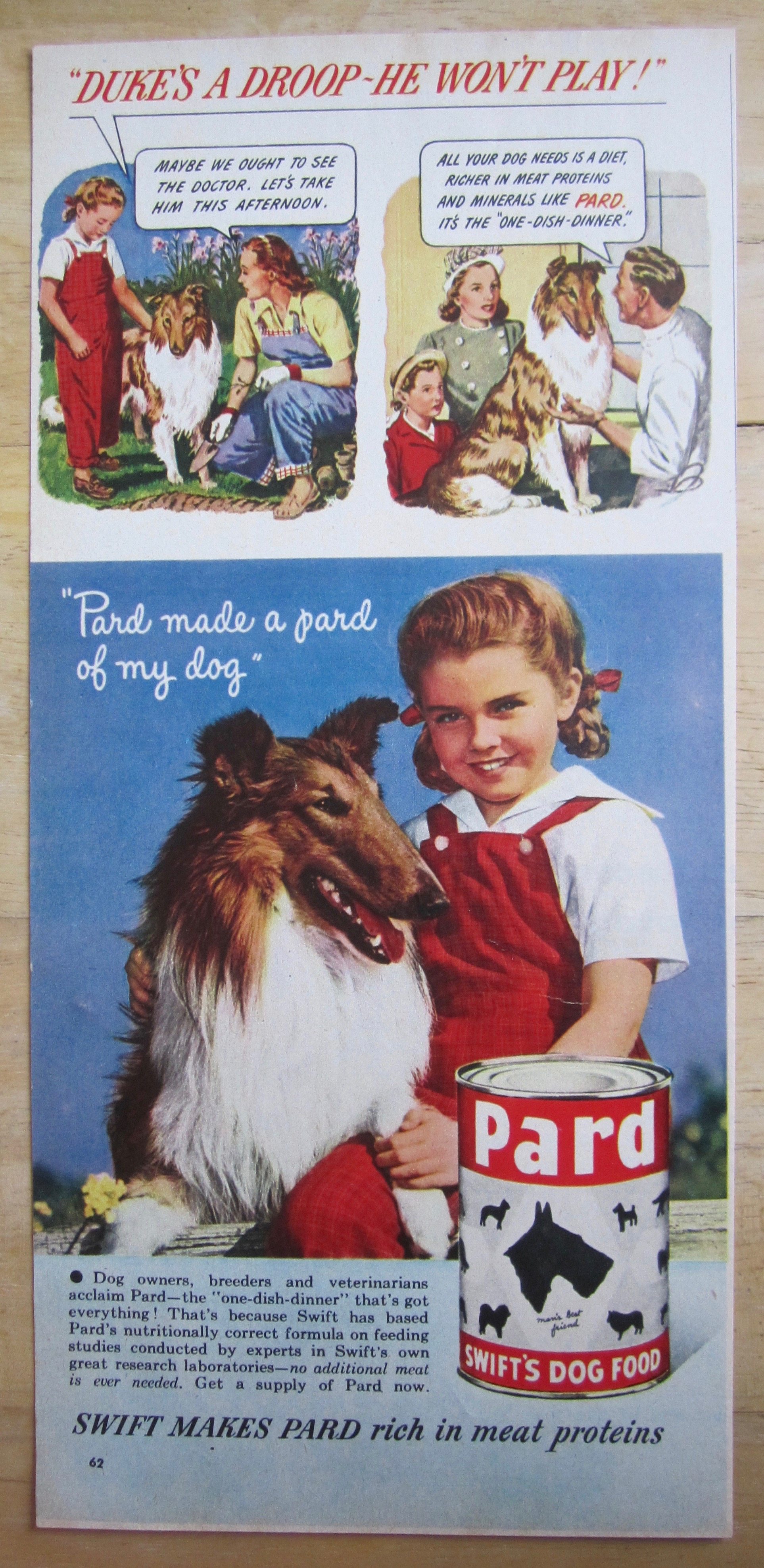 1948 Pard Dog Food with Little Girl & Her Dog