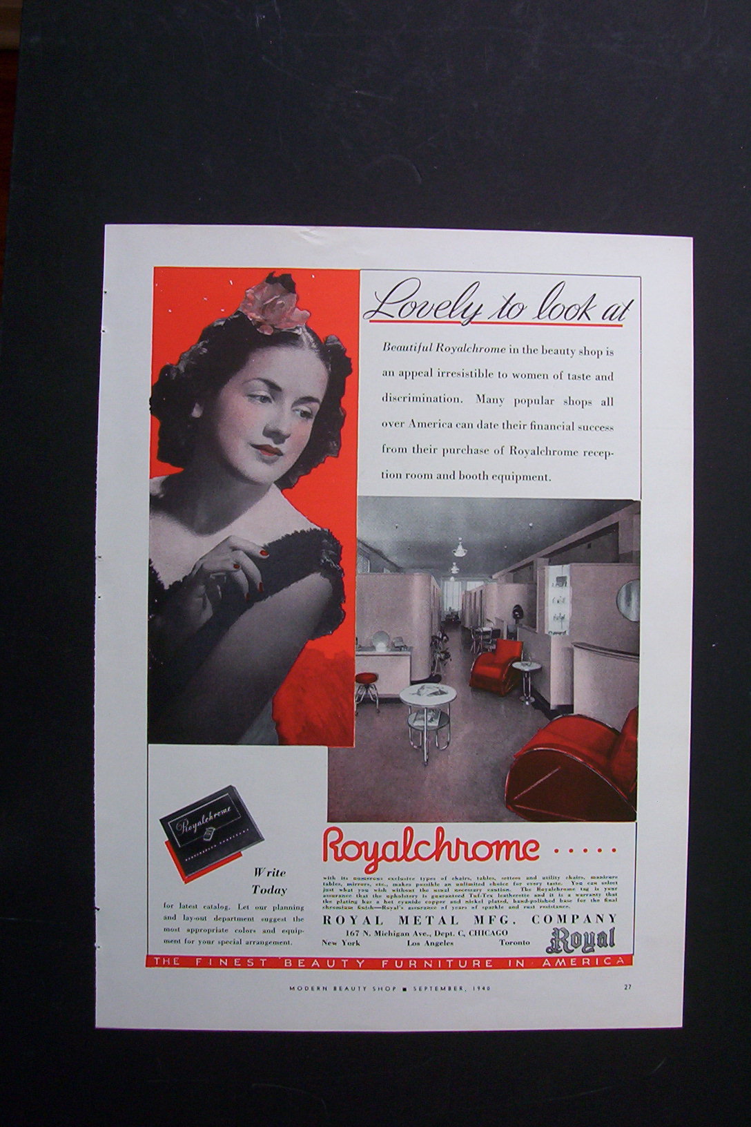 1940 Royalchrome Beauty Furniture with Woman & Shop