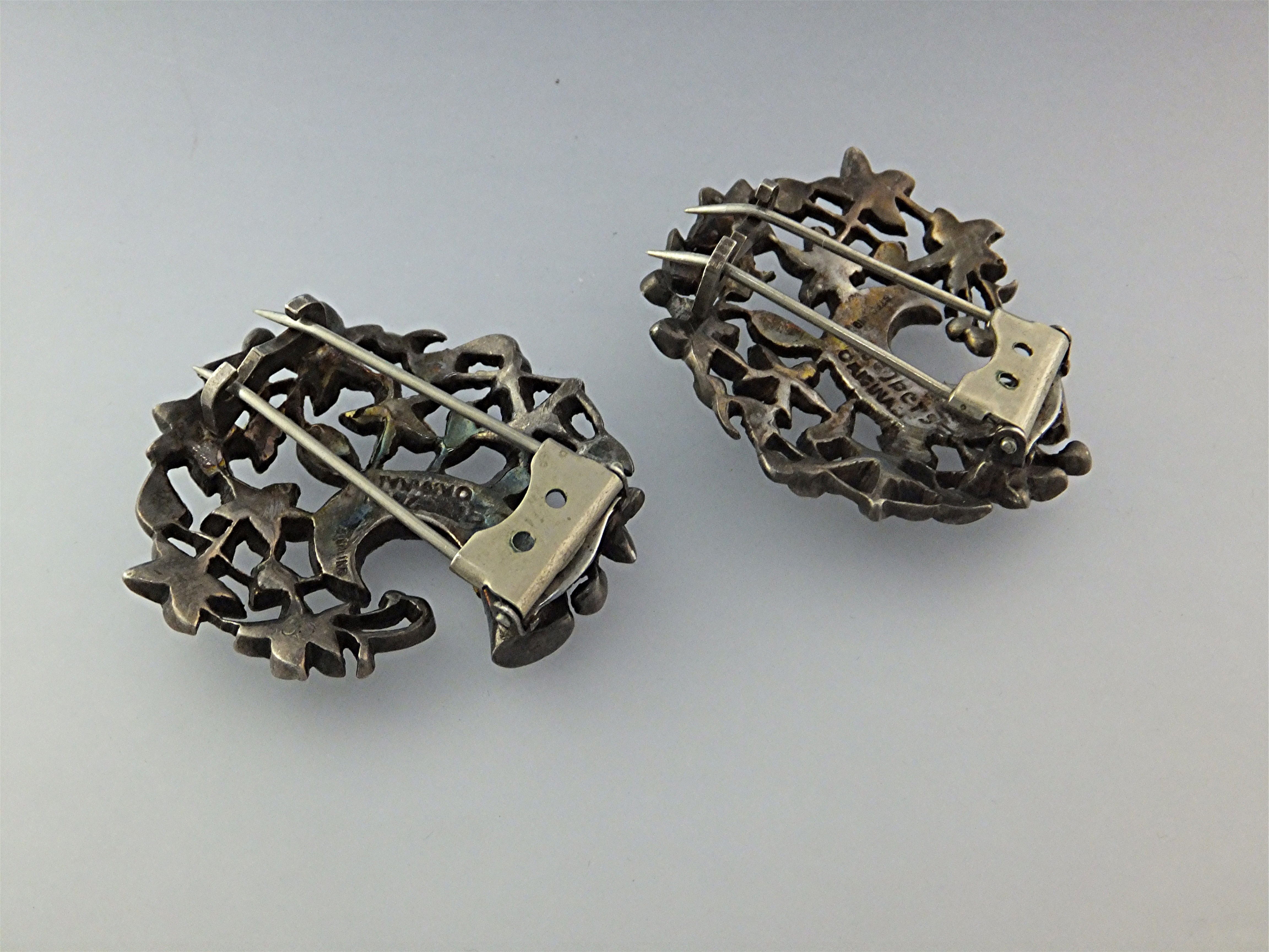 Dress Clips Sterling Silver Paste EISENBERG ORIGINAL