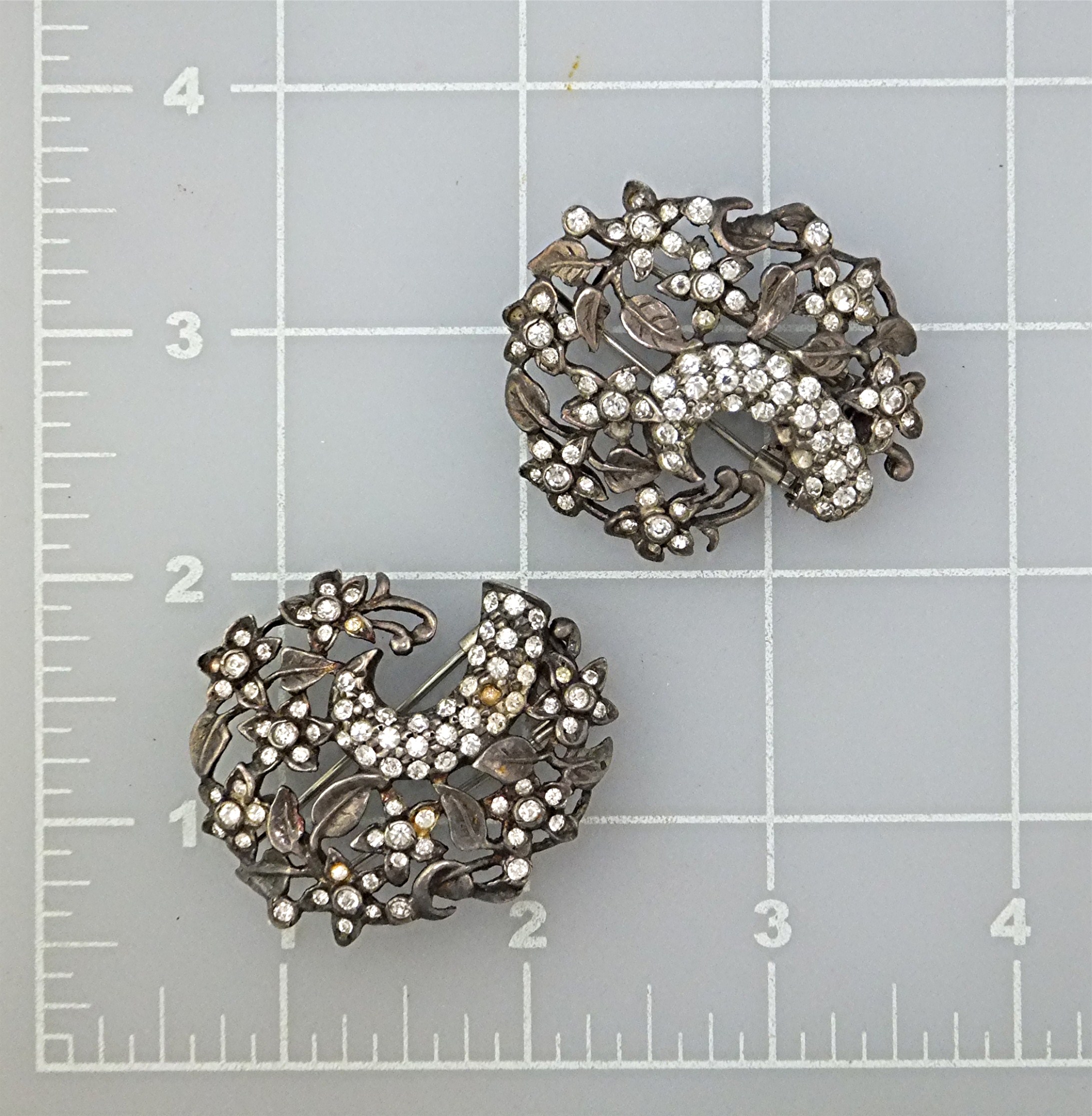 Dress Clips Sterling Silver Paste EISENBERG ORIGINAL