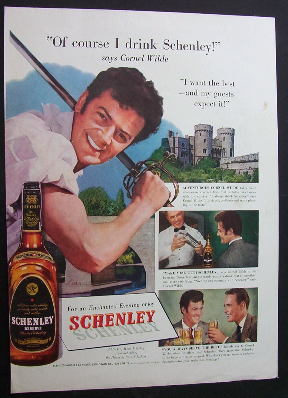 1951 Schenley Whiskey with Cornel Wilde