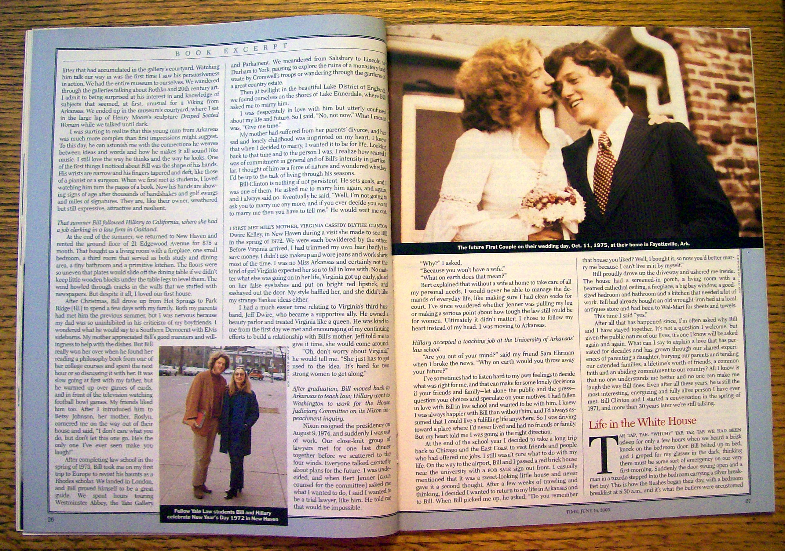 Time Magazine June 16, 2003 Hillary In Her Own Words