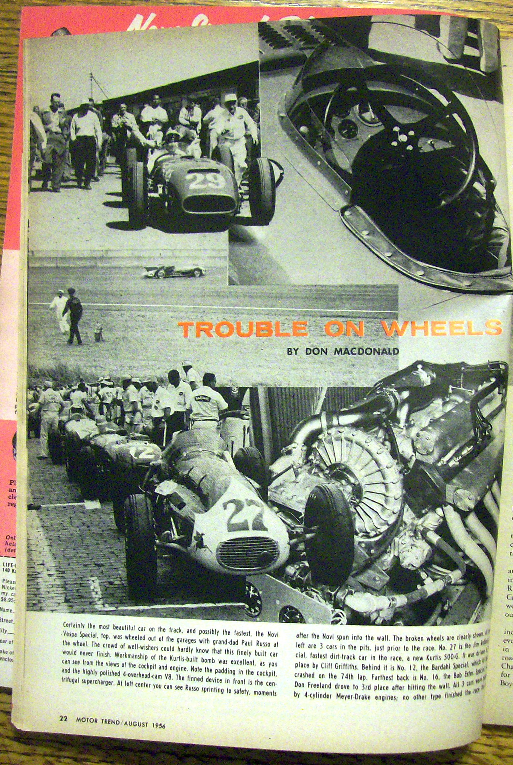 Motor Trend Magazine August 1956 Lancia Spyder