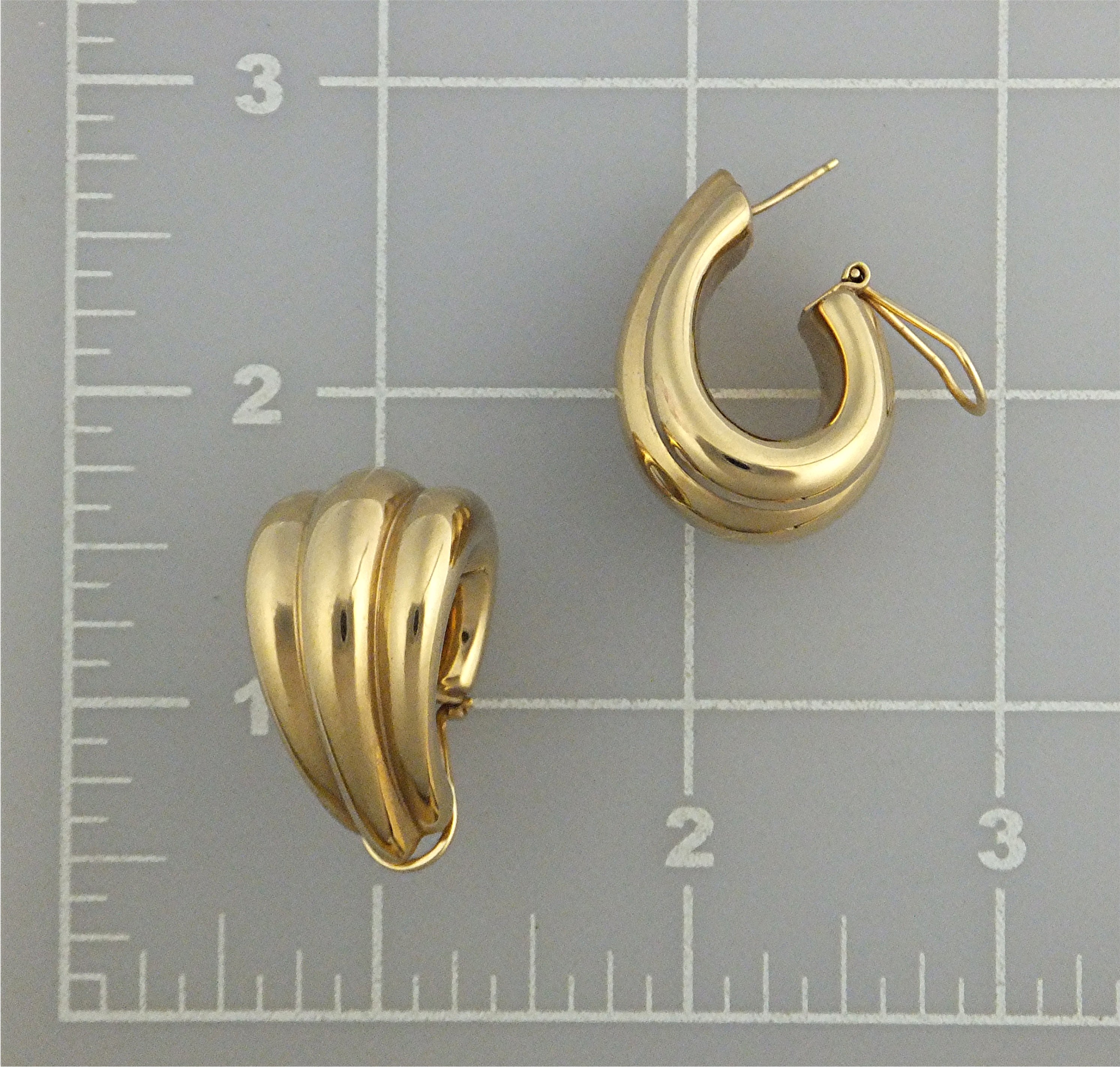Earrings 14K Yellow Gold Pierced French  Clip