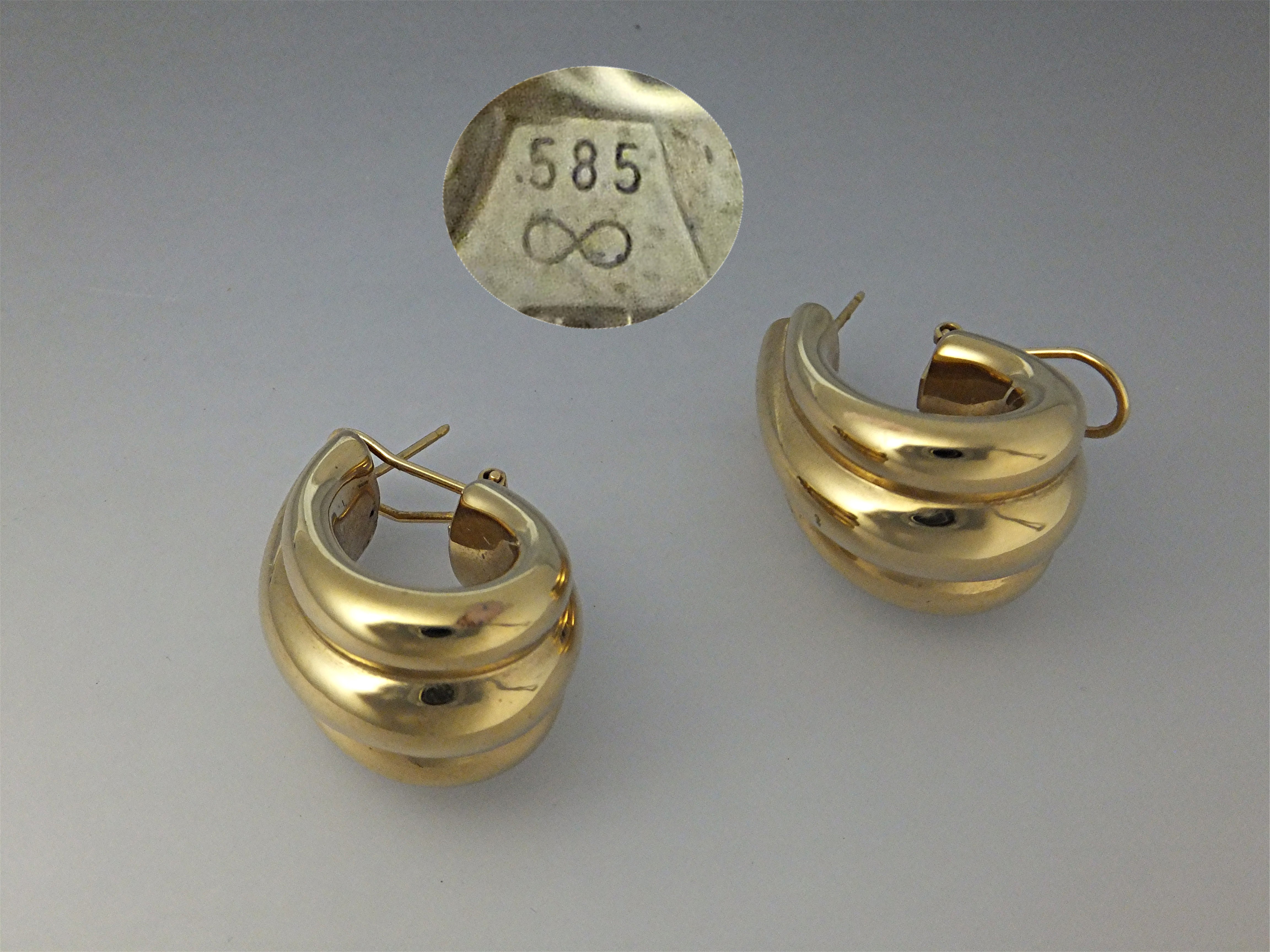 Earrings 14K Yellow Gold Pierced French  Clip