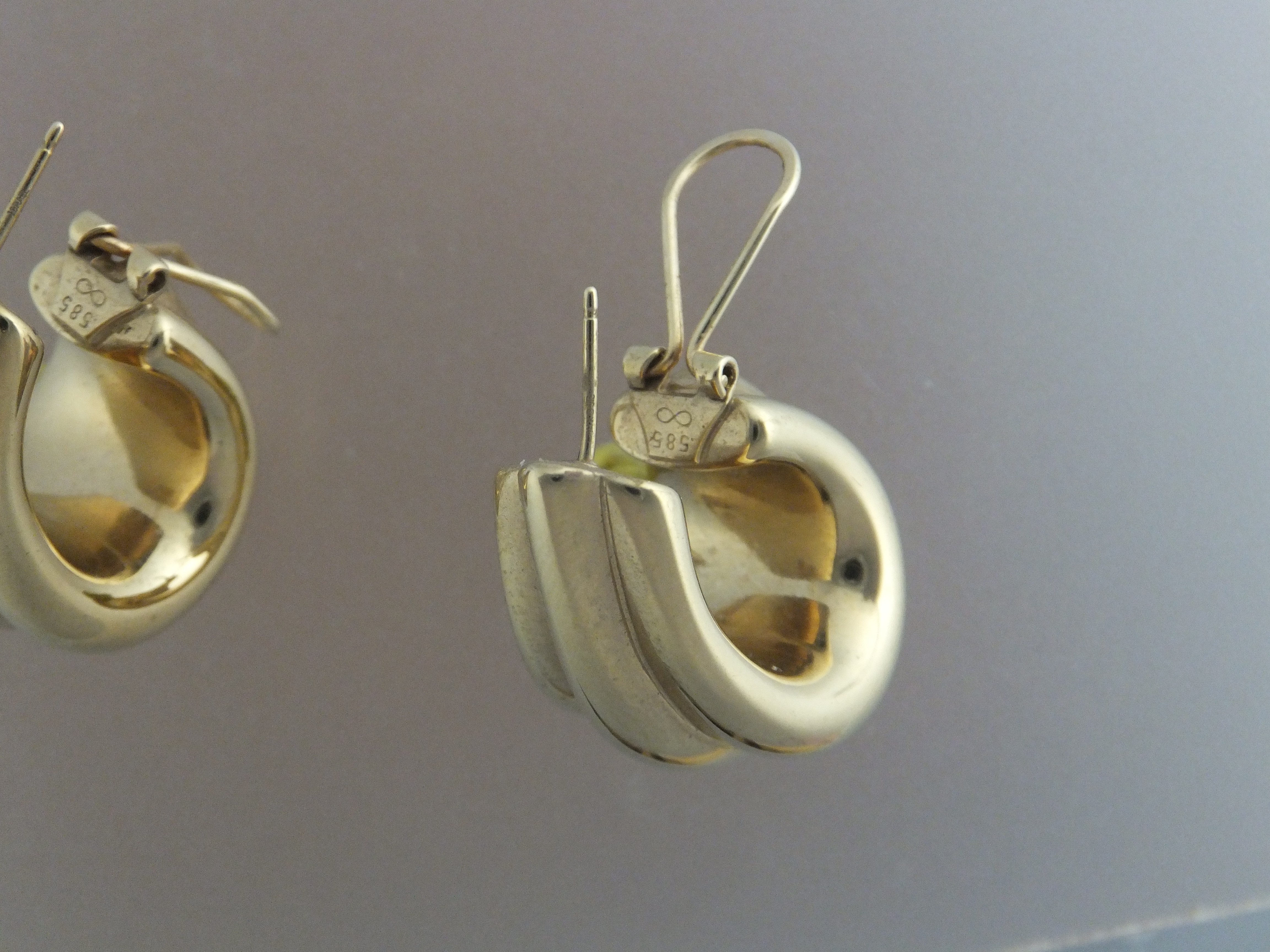 Earrings 14K Yellow Gold Pierced French  Clip