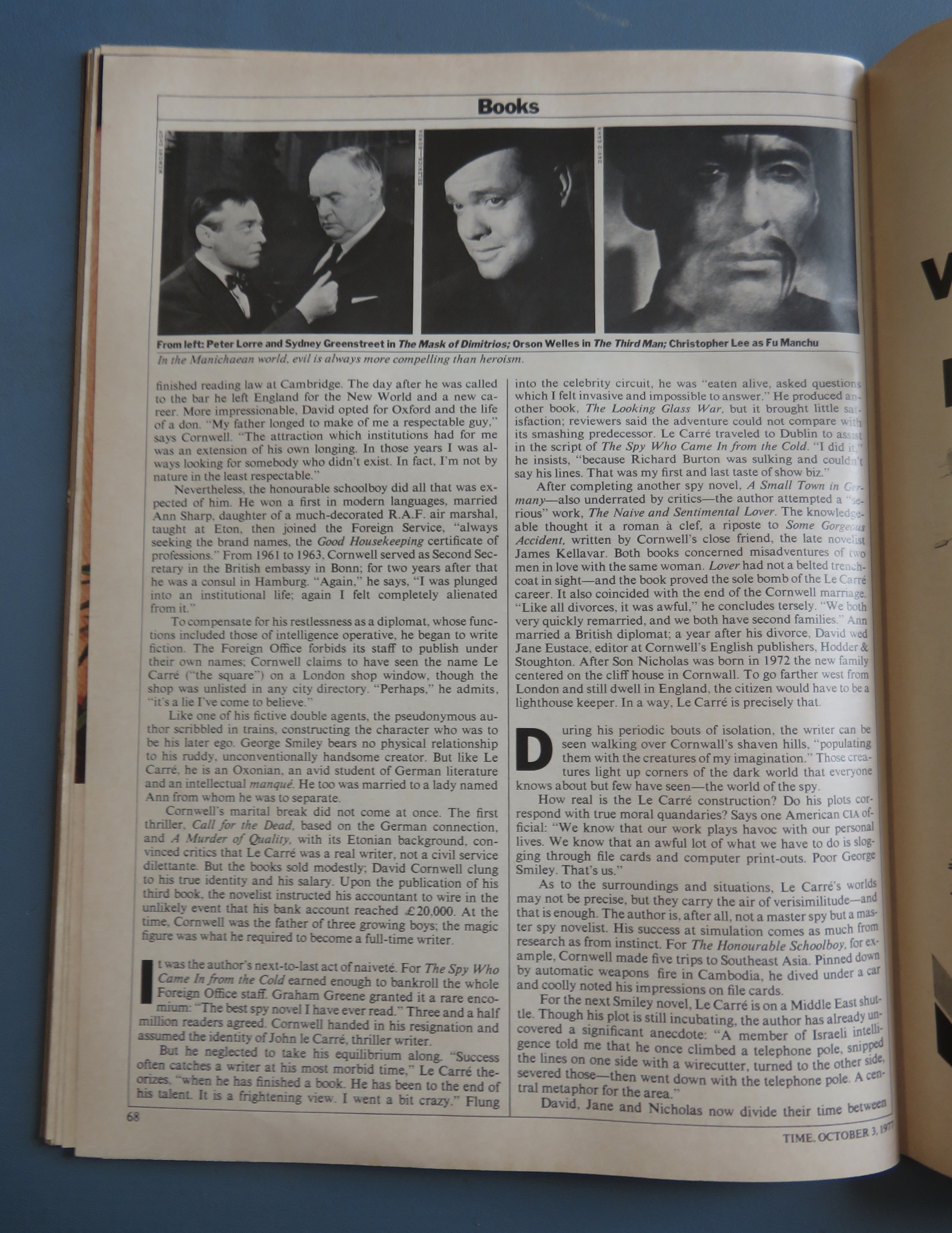 Time Magazine October 3, 1977 John Le Carre Strikes