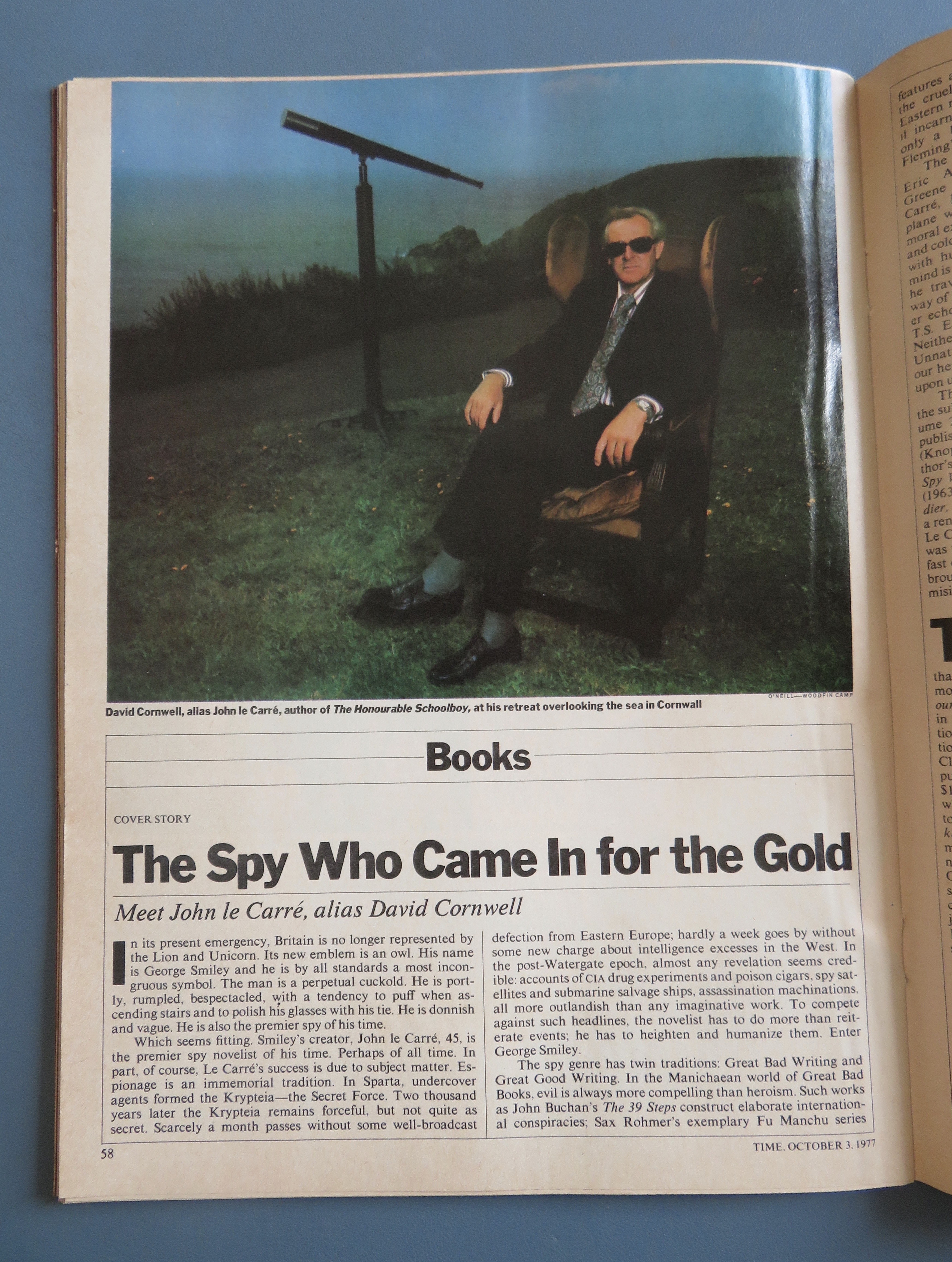 Time Magazine October 3, 1977 John Le Carre Strikes