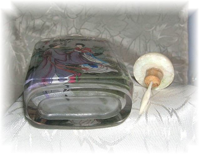Rock Crystal Japanese Ladies  Signed Snuff Bottle