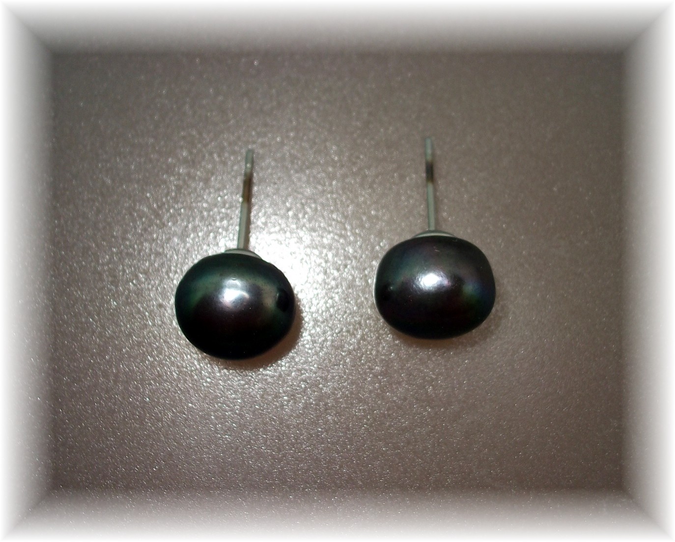 Earrings Black Freshwater Pearls Sterling Silver Post