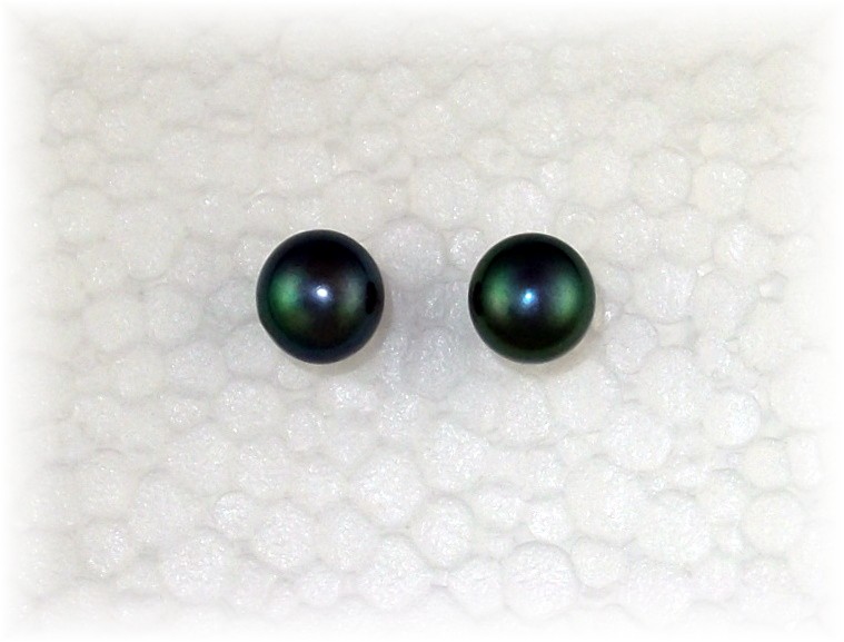 Earrings Black Freshwater Pearls Sterling Silver Post
