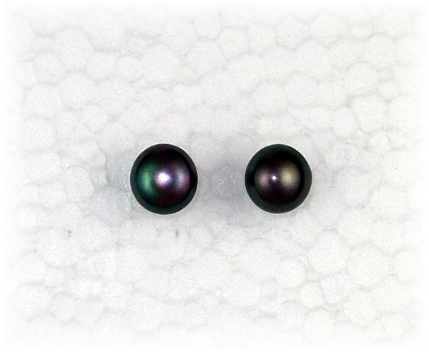 Earrings Black Freshwater Pearls Sterling Silver Post