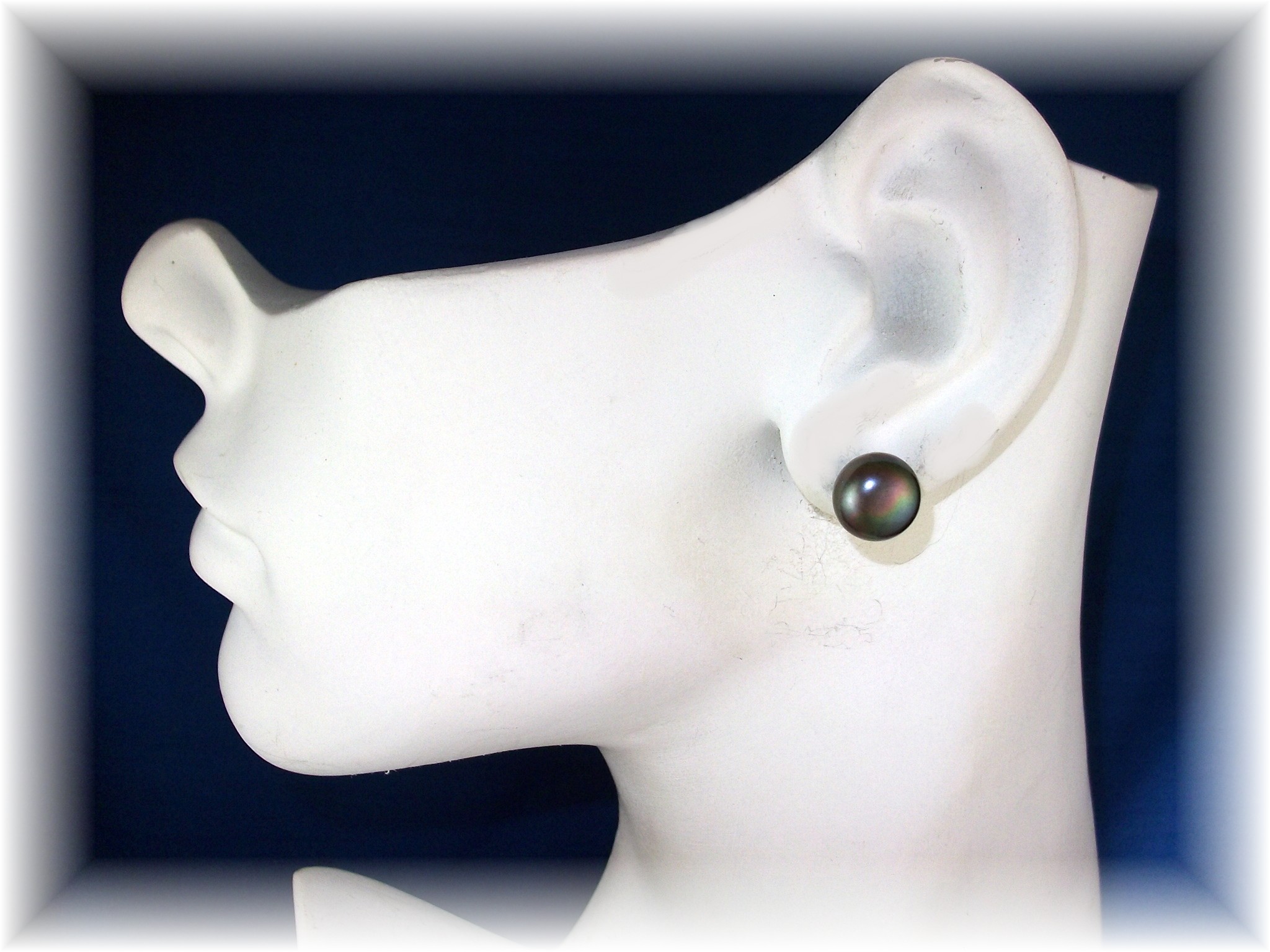 Earrings Black Freshwater Pearls Sterling Silver Post