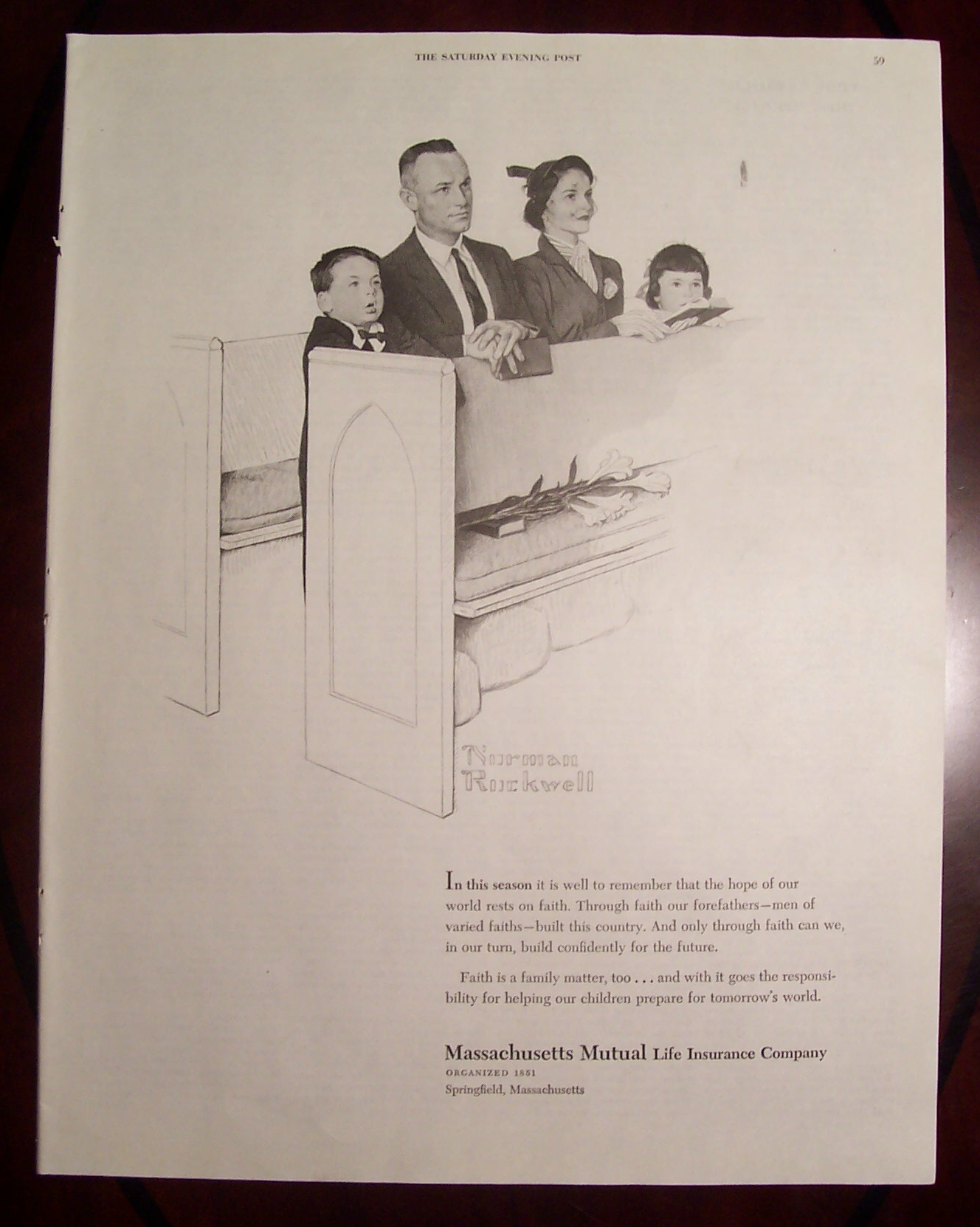 1955 Massachusetts Mutual Life Ad (Norman Rockwell)