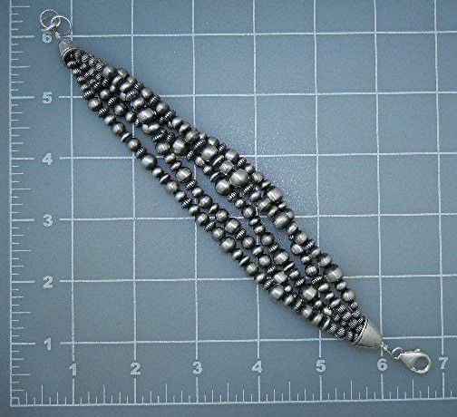 Navajo Pearls Sterling Silver 5 Strand Bracelet