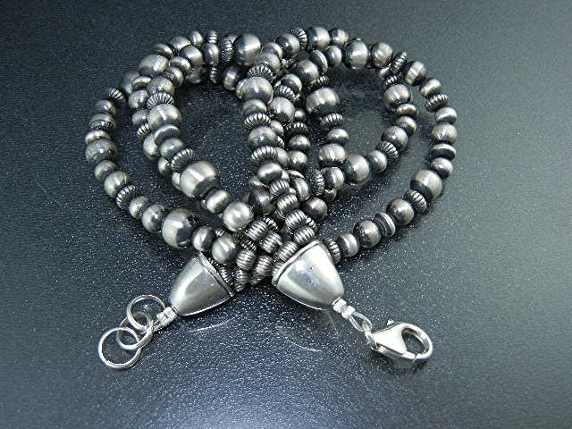 Navajo Pearls Sterling Silver 5 Strand Bracelet