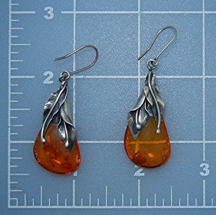 Baltic Amber Sterling Silver Shepherd Hook Earrings
