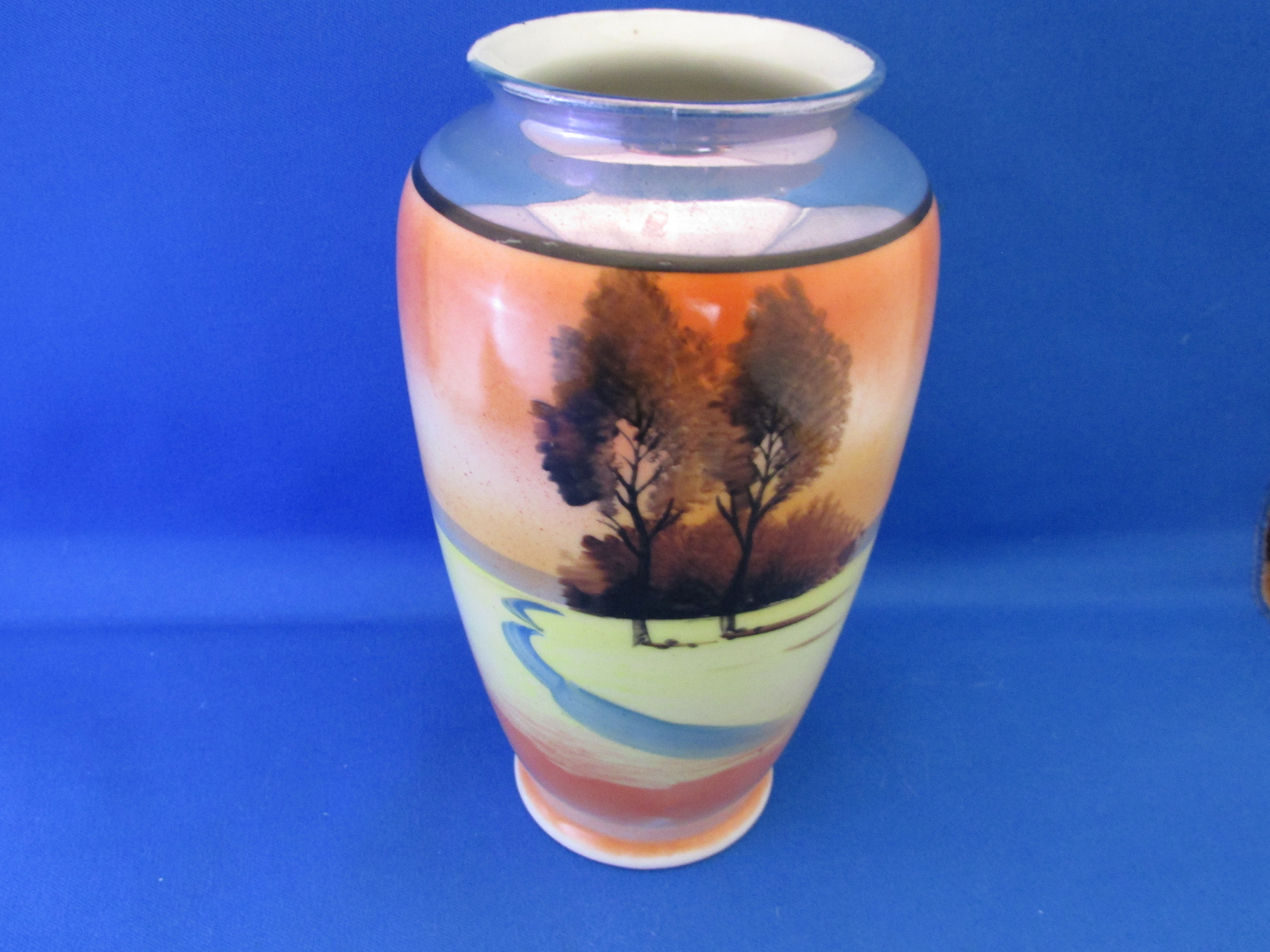 Lusterware Scene Vase