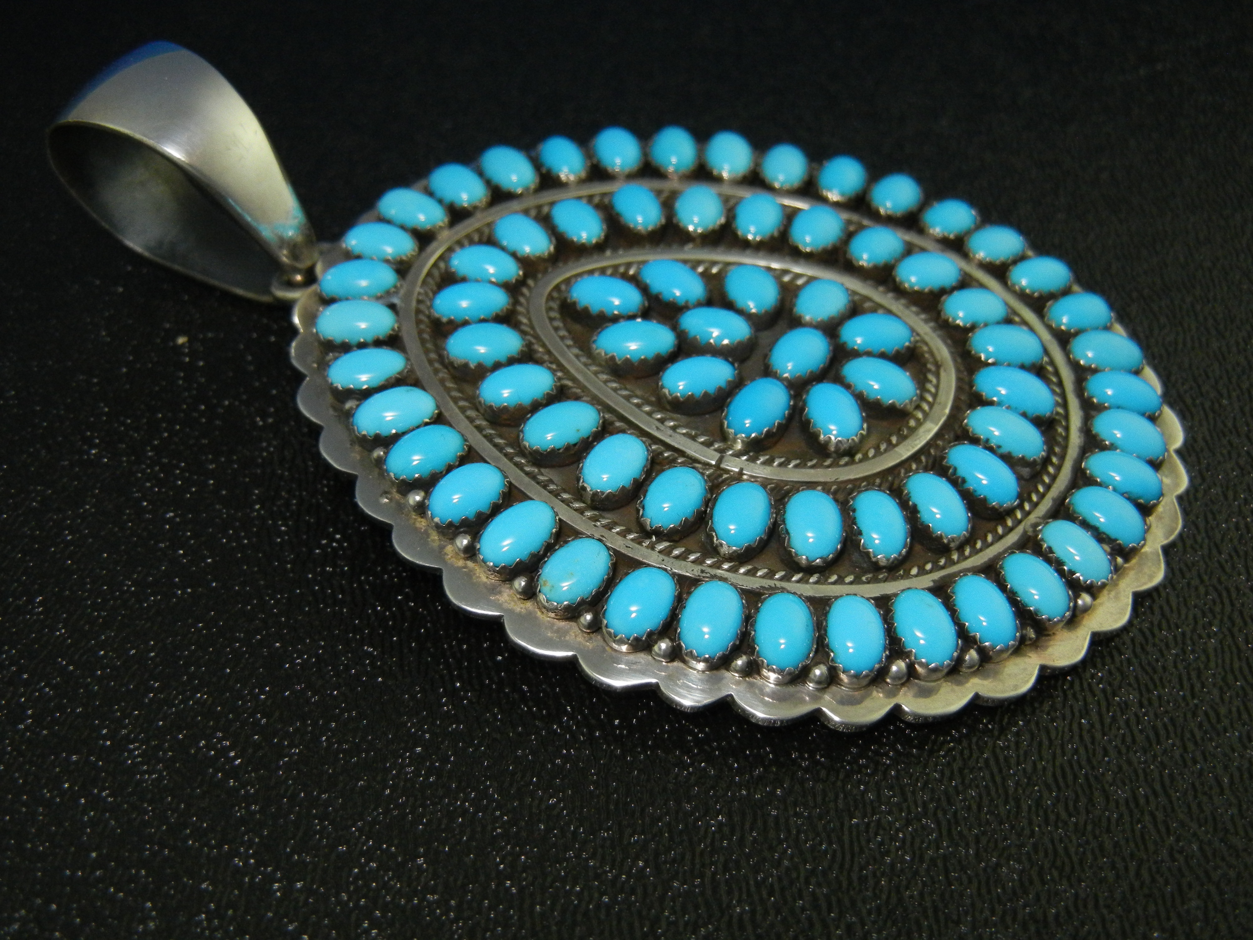 Navajo Sleeping Beauty Turquoise Sterling Silver Bea To